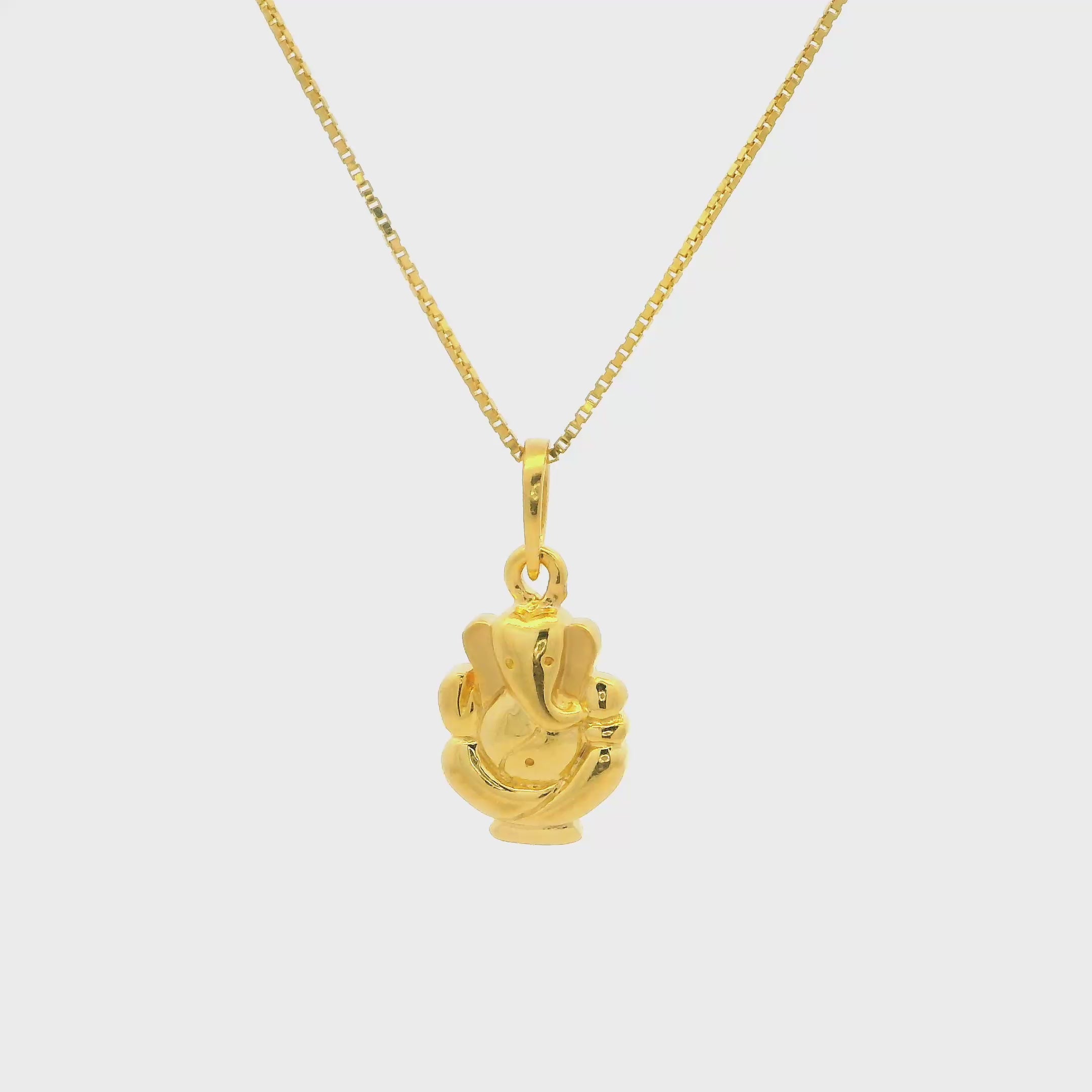 Divine Ganesha Grace Gold Pendant