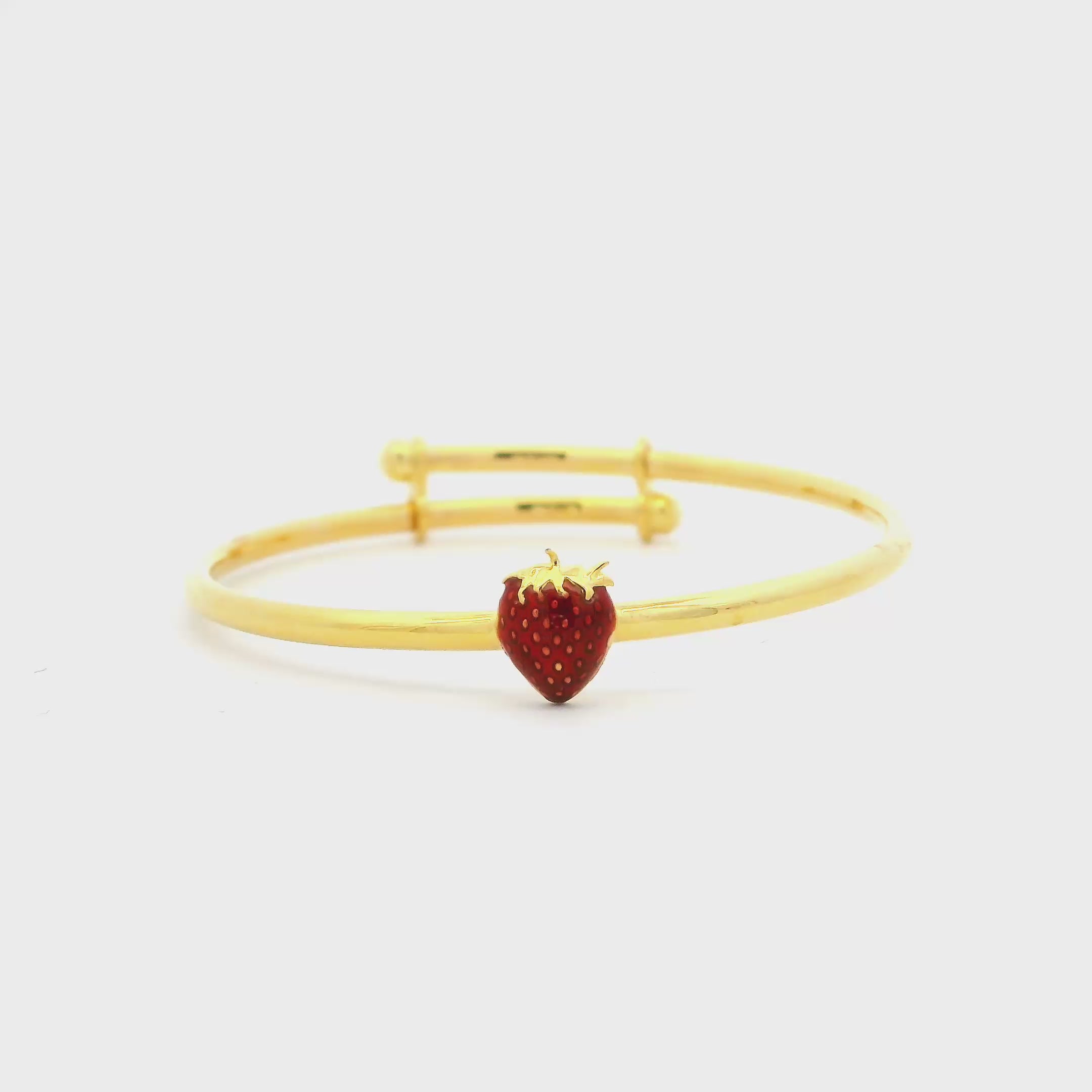 Sweet Strawberry Gold Infant Bracelet