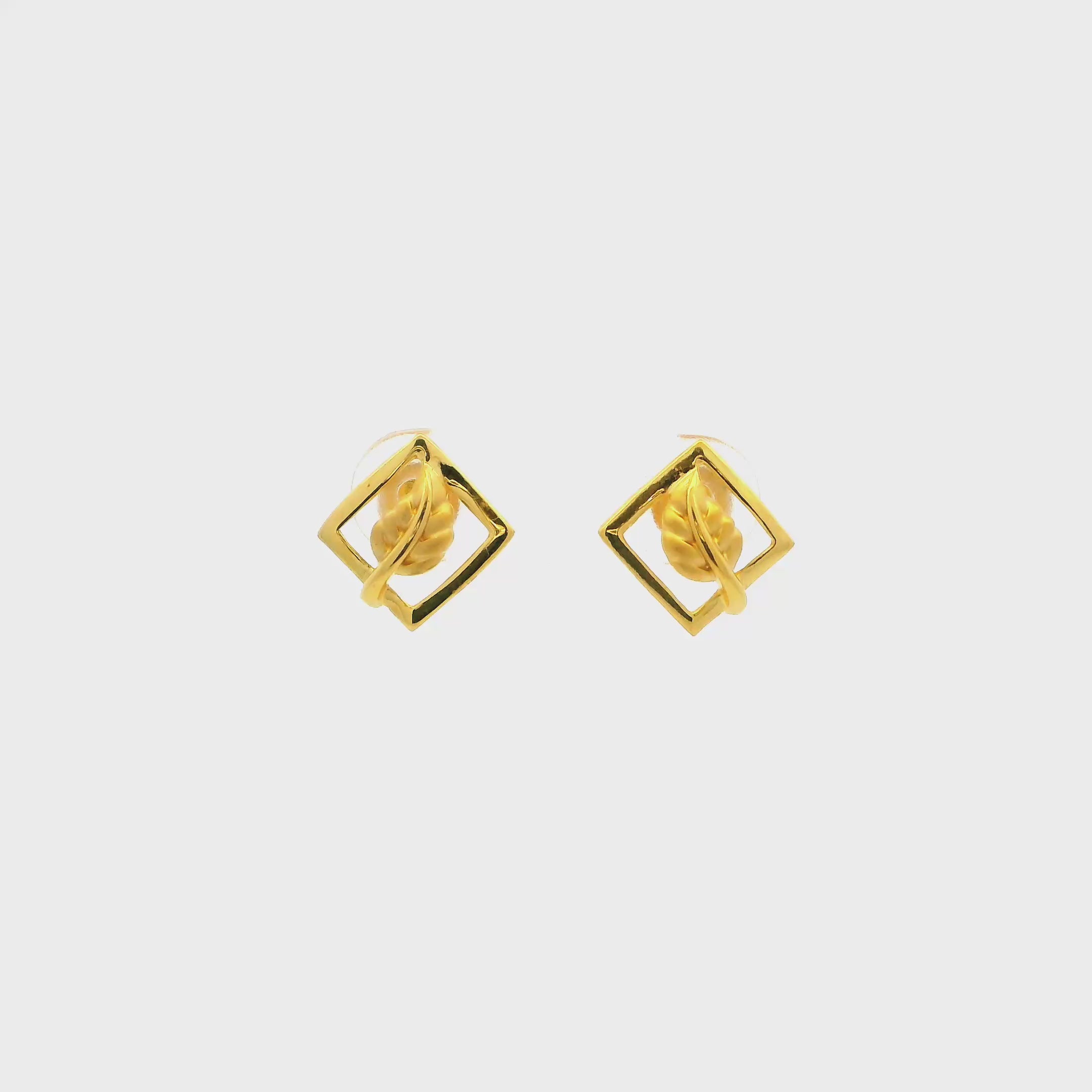 Fancy Leaflet Gold Studs