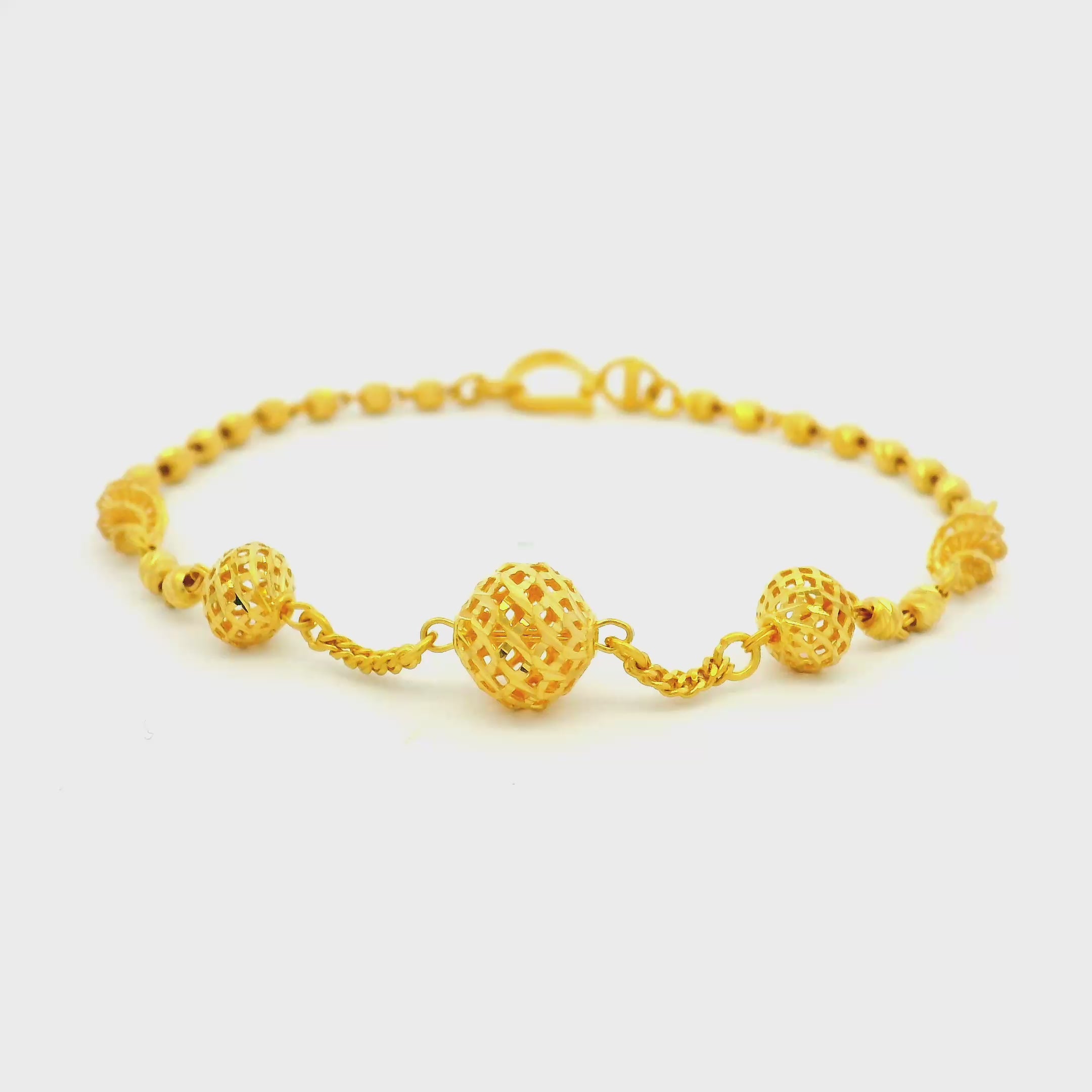 Glamorous Spheres Gold Bracelet