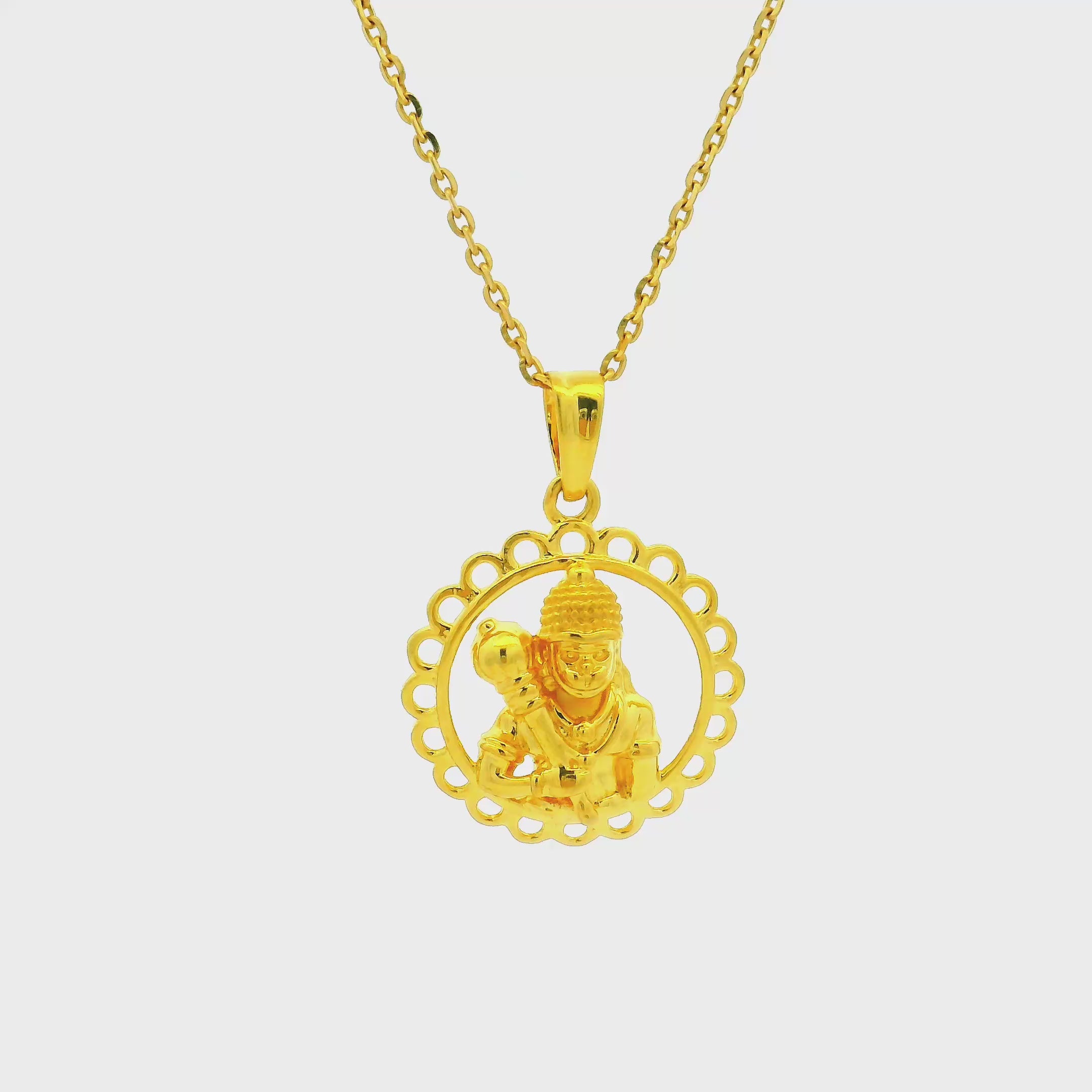 Majestic Gold Hanuman Locket for Men