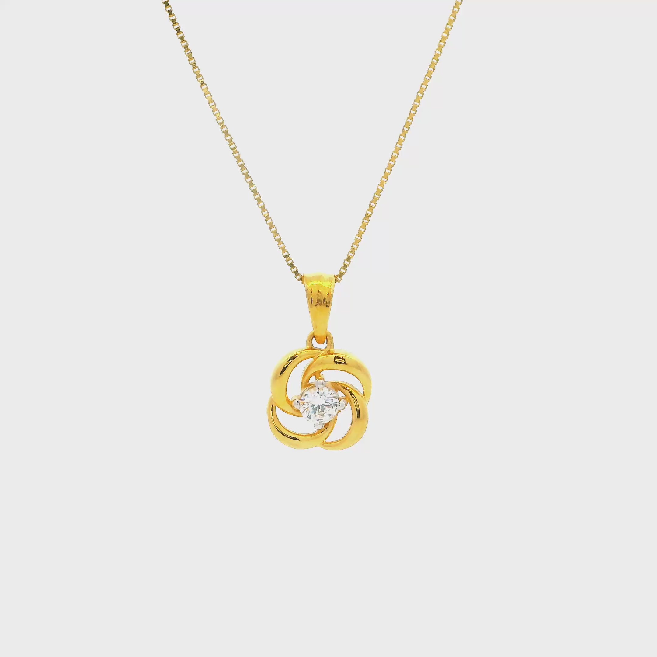 Harmonious Floral Swirl Gold Pendant