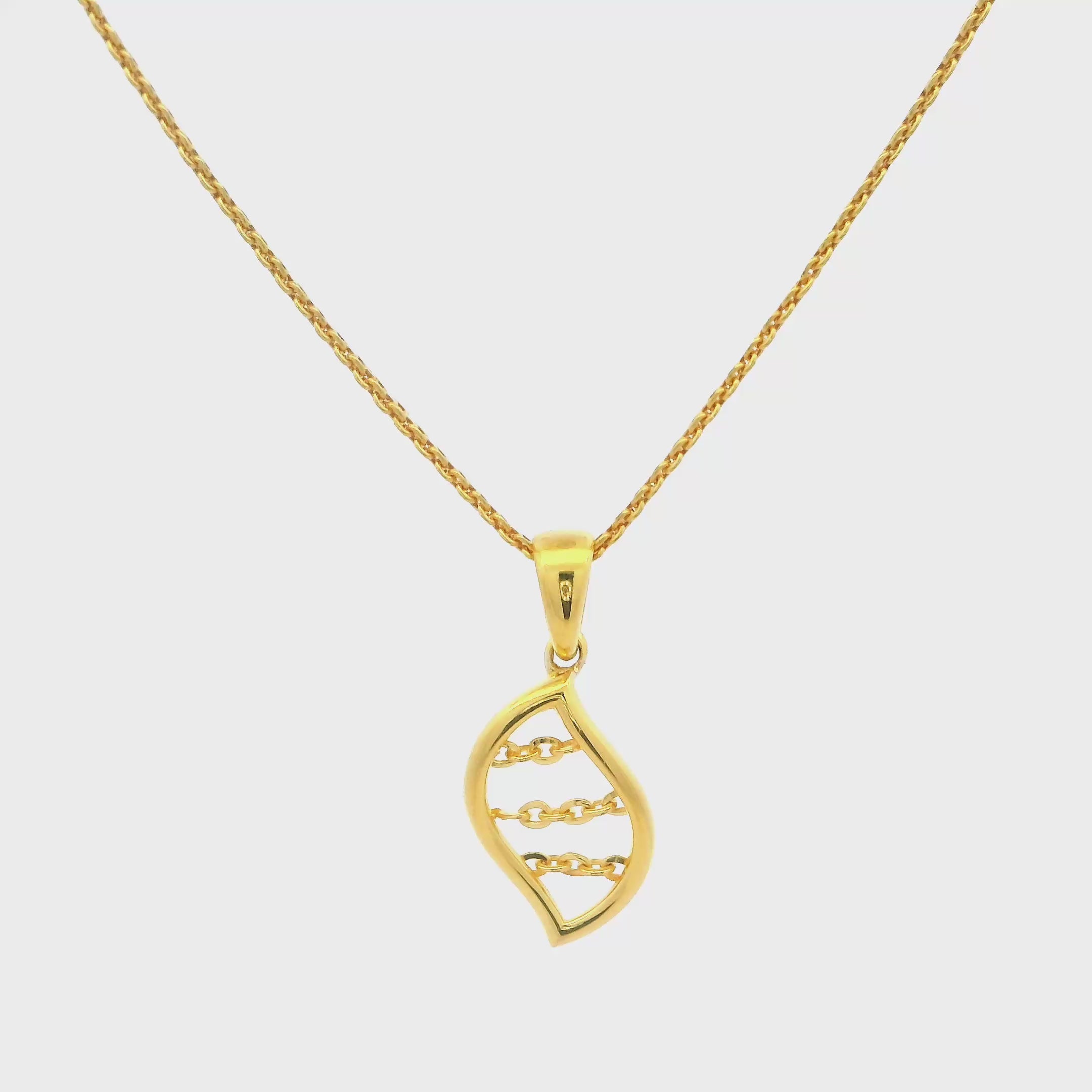 Modern Swirl Gold Locket