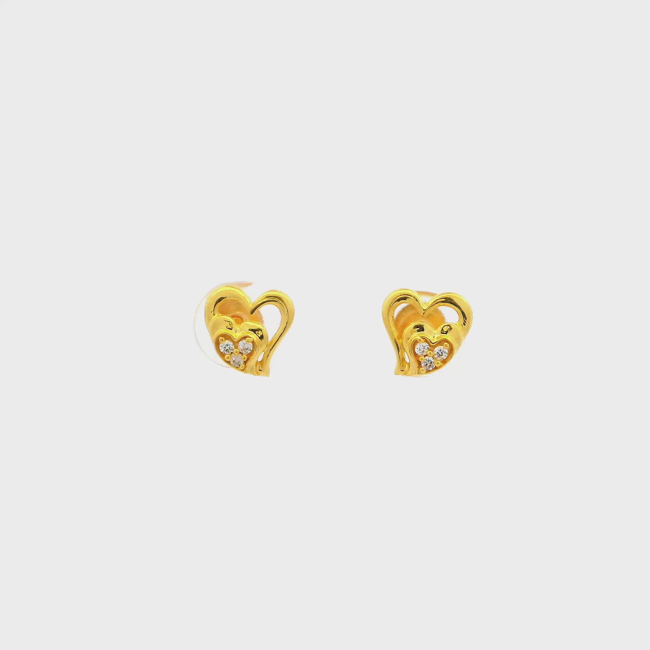 Delicate Gold Heart Studs