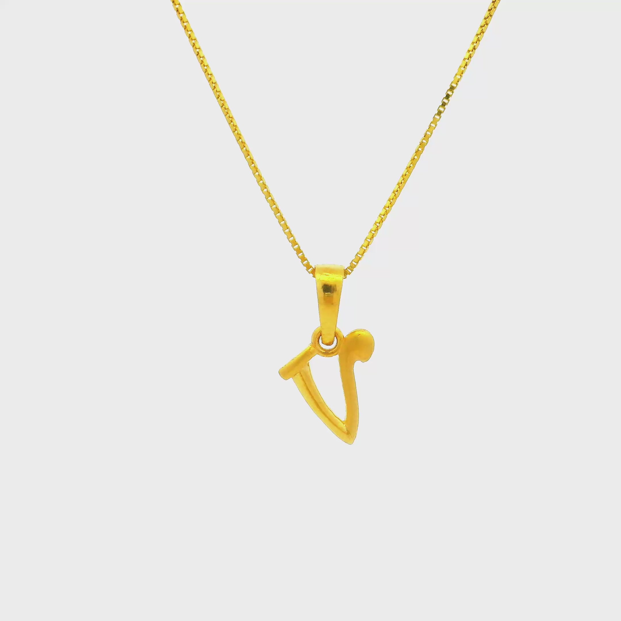 22K Vibrant V Gold Locket for Kids