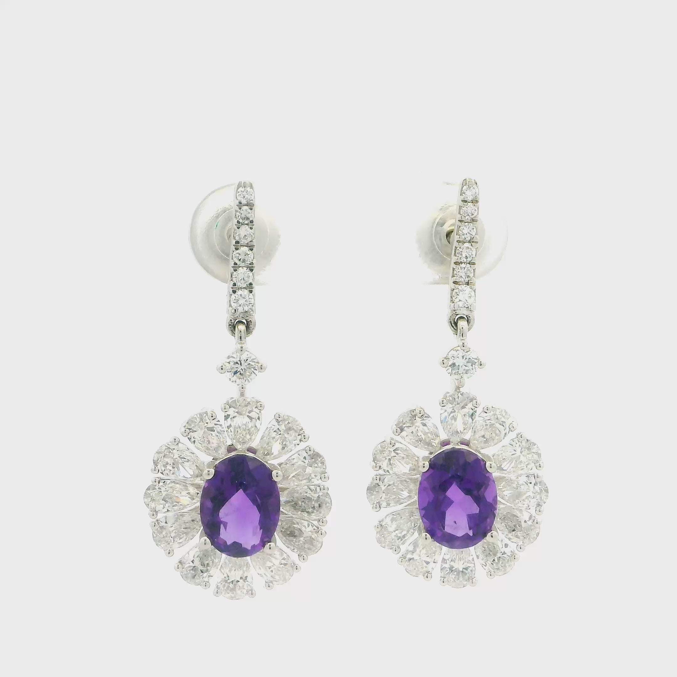 9K Lab Grown Diamond Colorstone Earrings