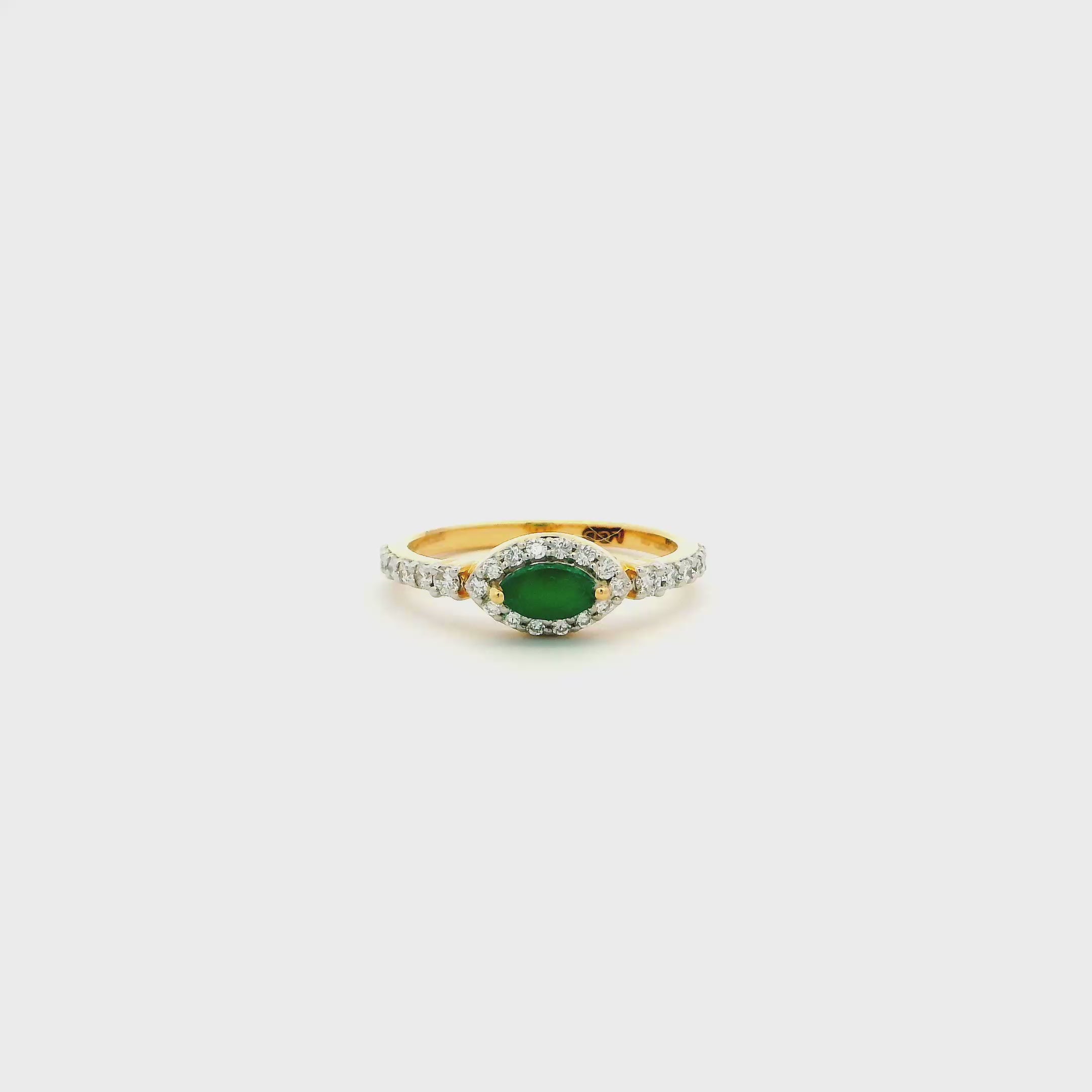 18K Lab Grown Diamond Colorstone Ring