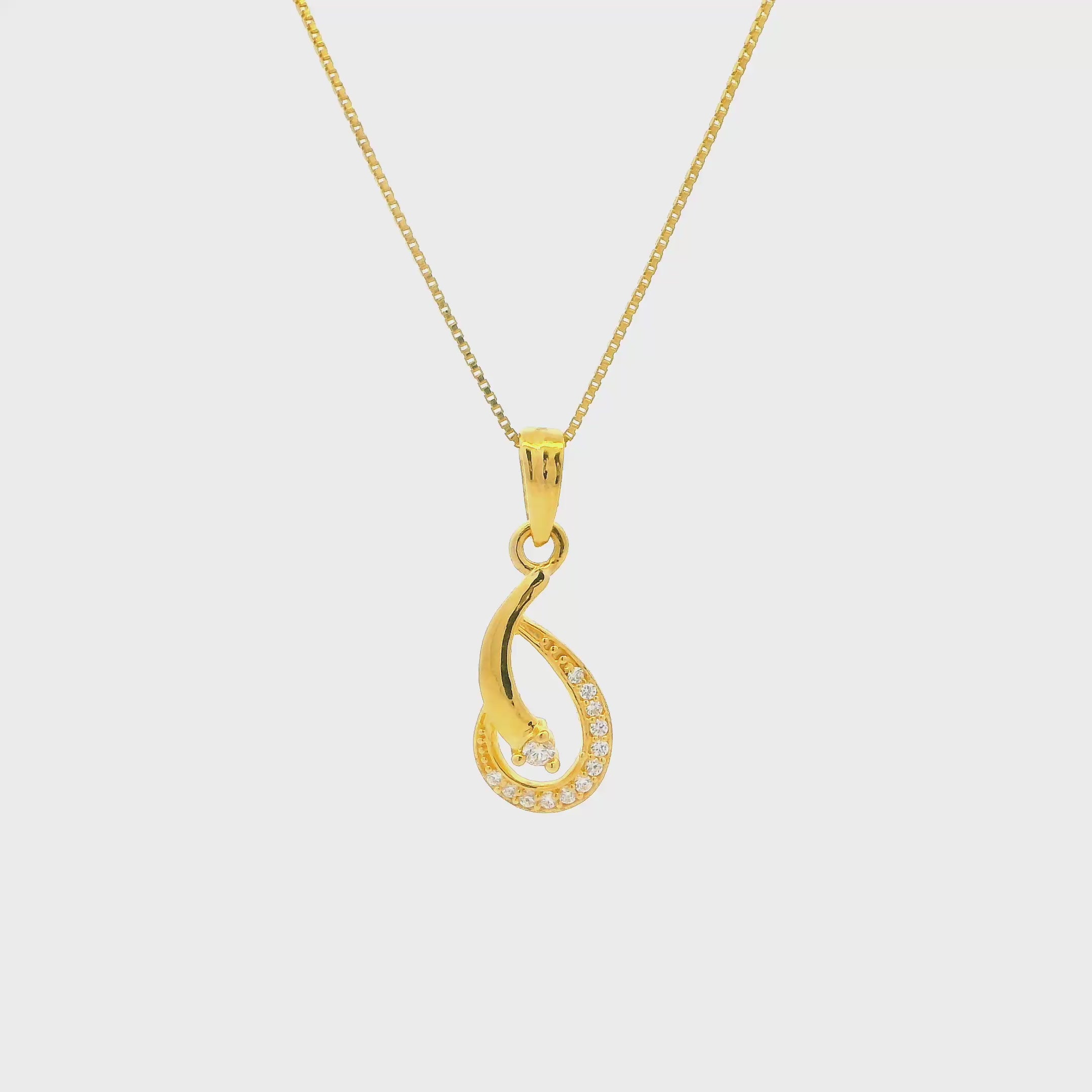 Glimmering Dewdrop Gold Pendant