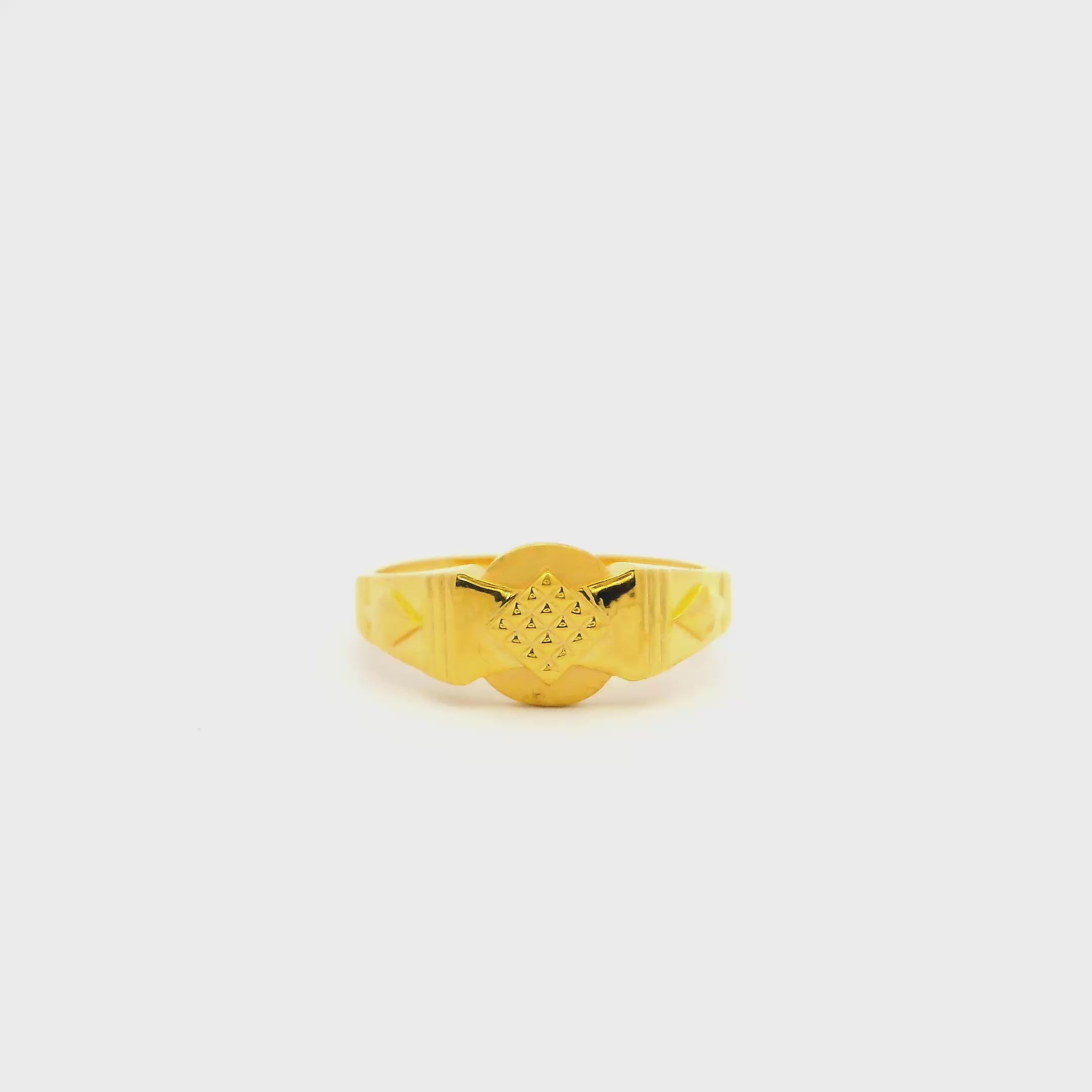 Burnished Elegant Gold Ring for Men