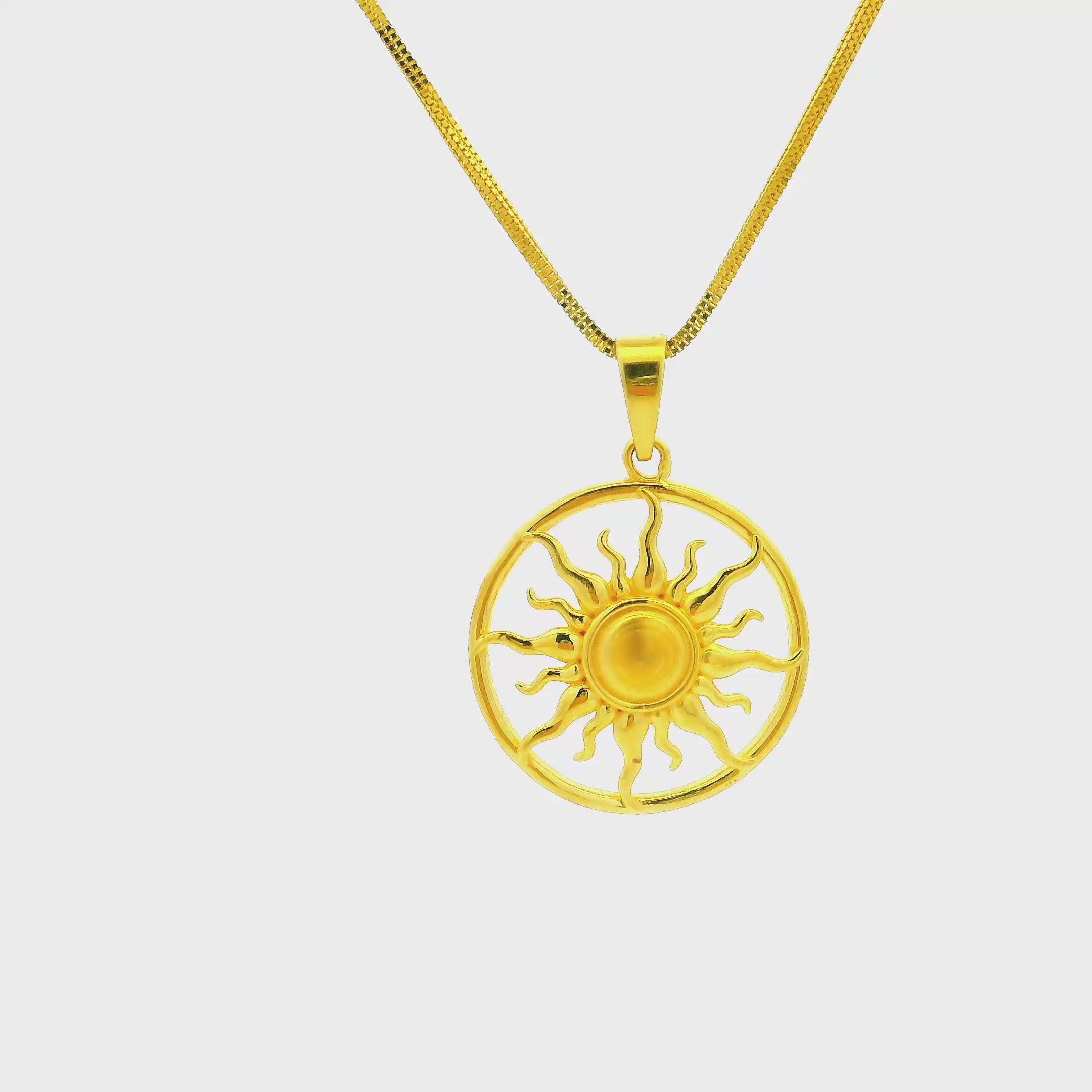 Radiant Sun God Gold Locket