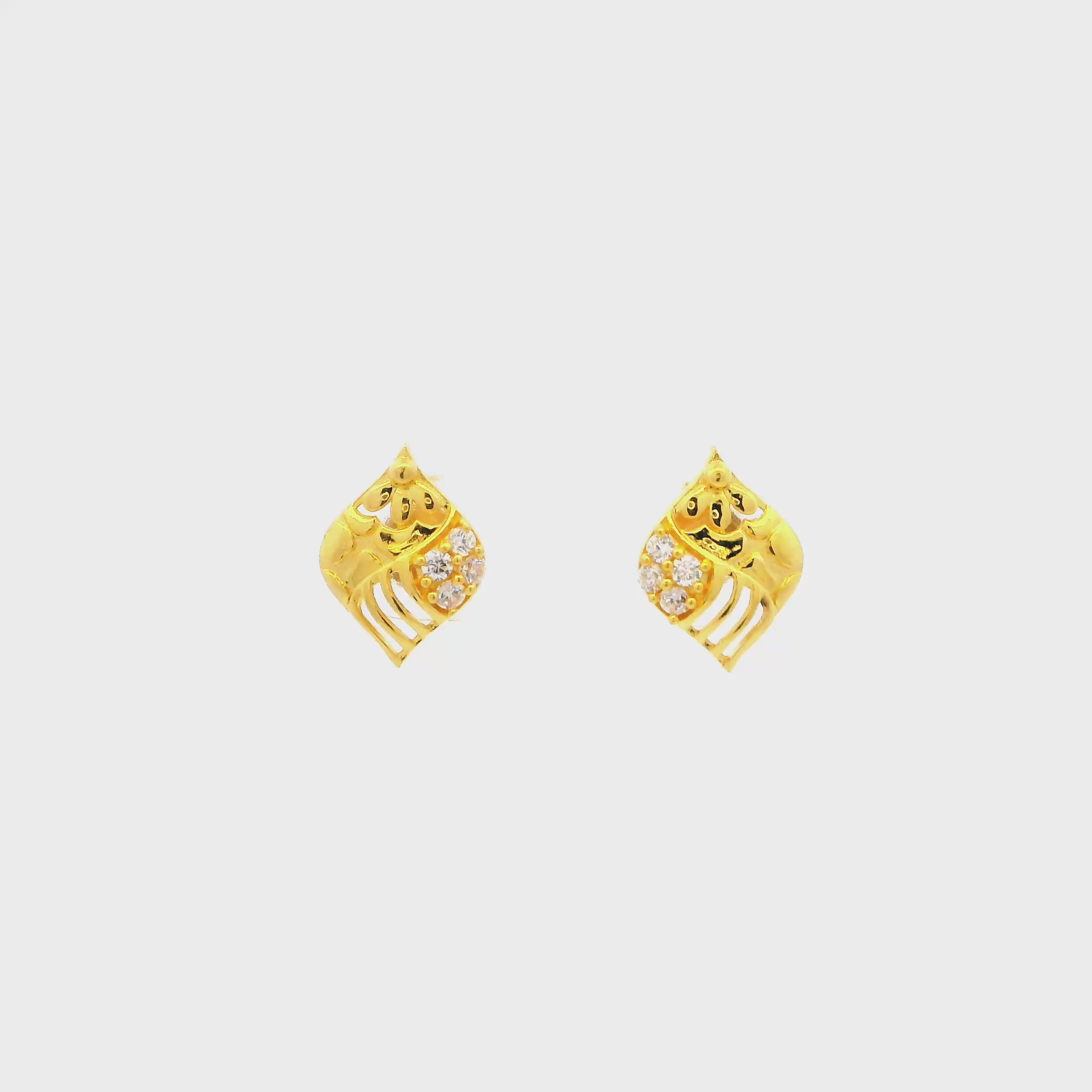 Fancy Radiant Gold Studs