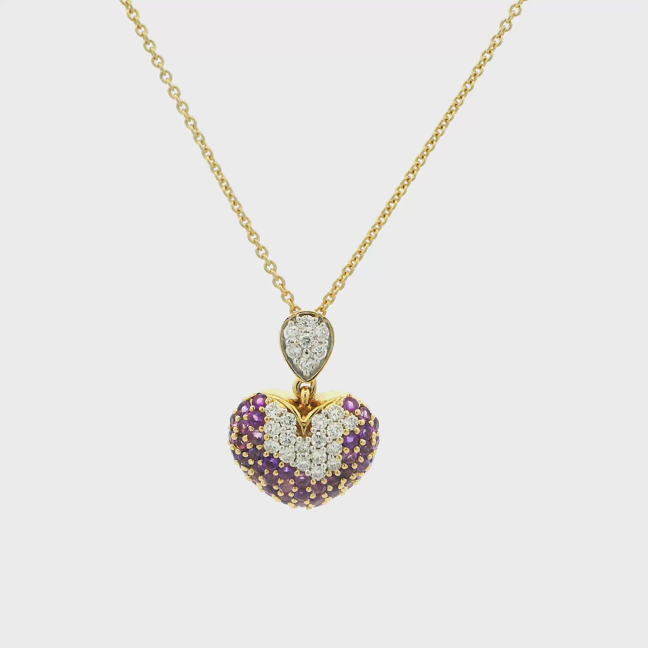 9K Lab Grown Diamond Colorstone Necklace