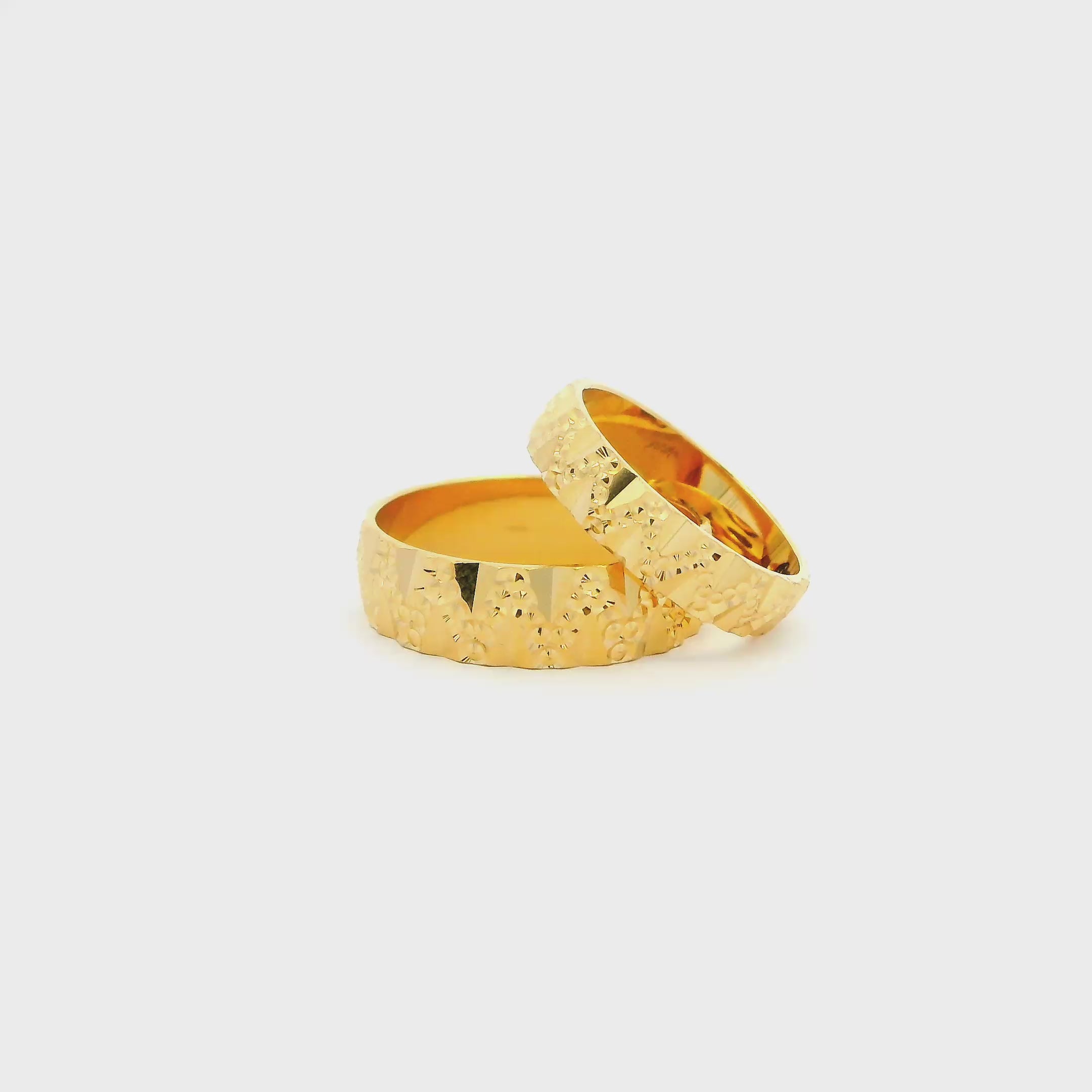 Romantic Radiance Gold Couple Rings