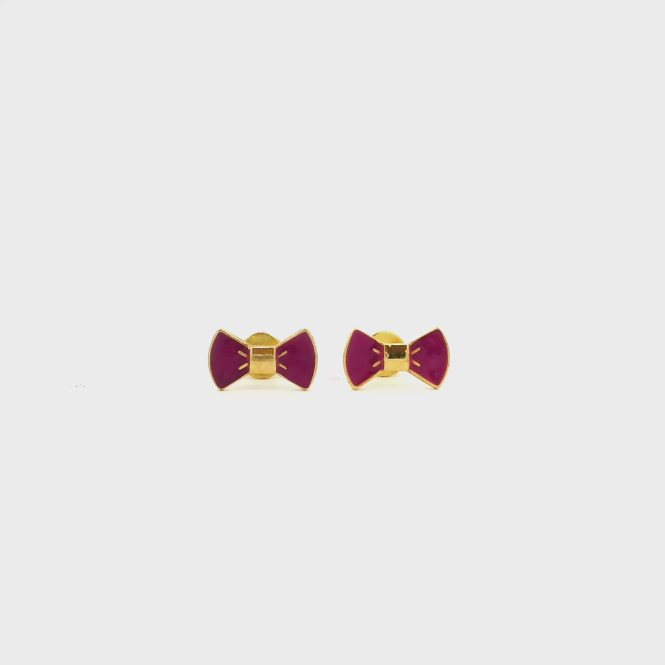 Cutsie Little Bow Gold Earrings for Kids
