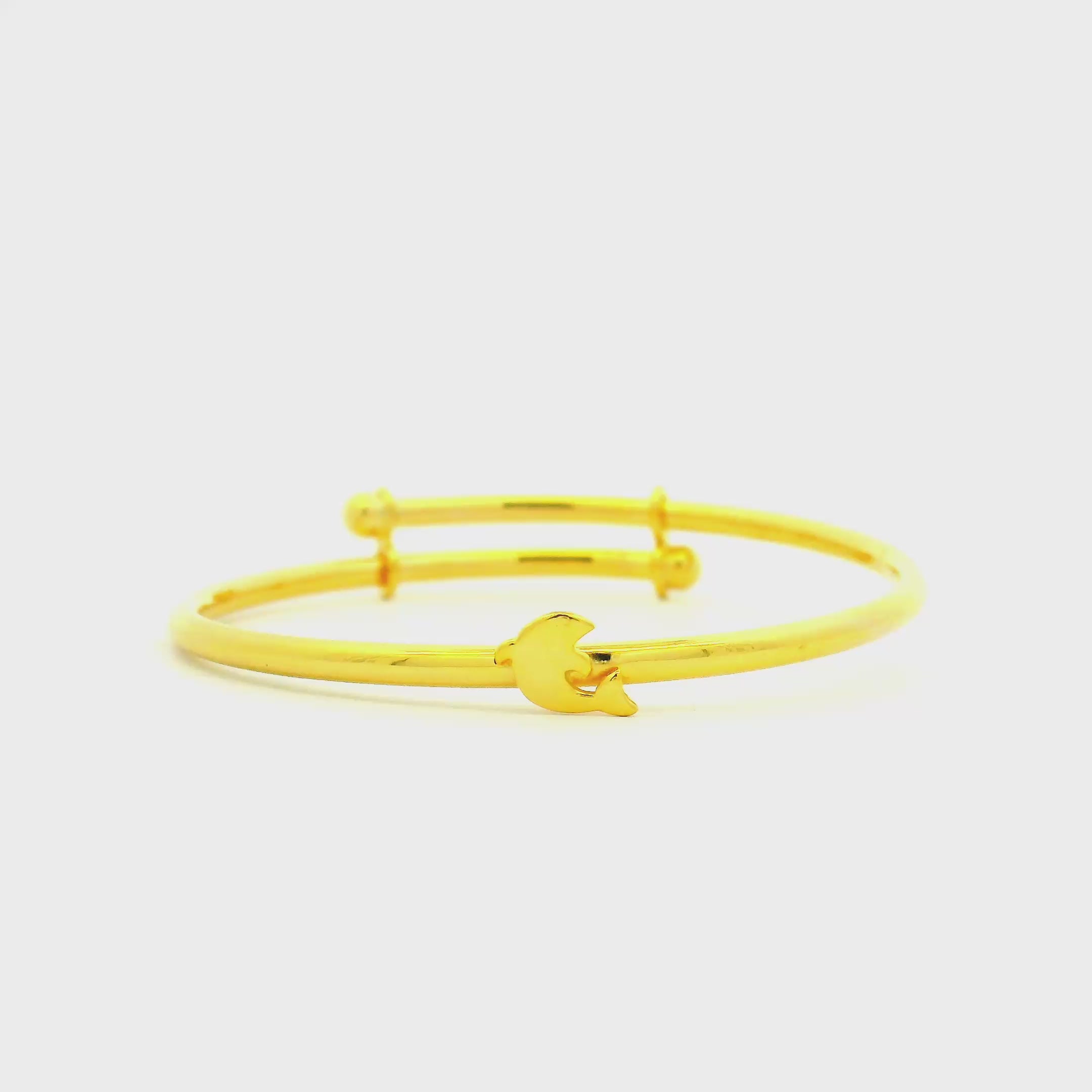 Glossy Charming Dolphin Gold Bracelet for Kids