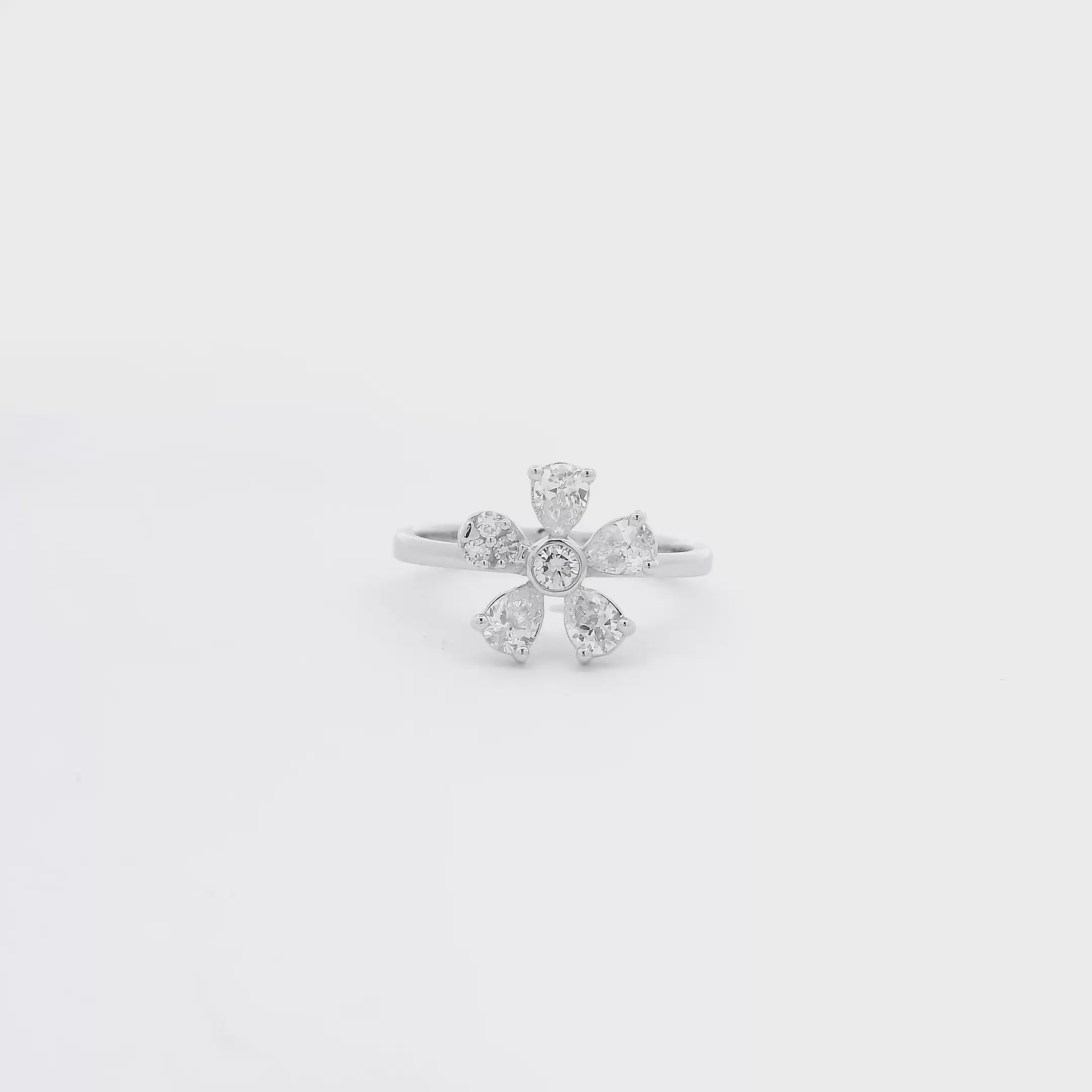 Dazzling Blossom 14K Lab Grown Diamond Ring For Women