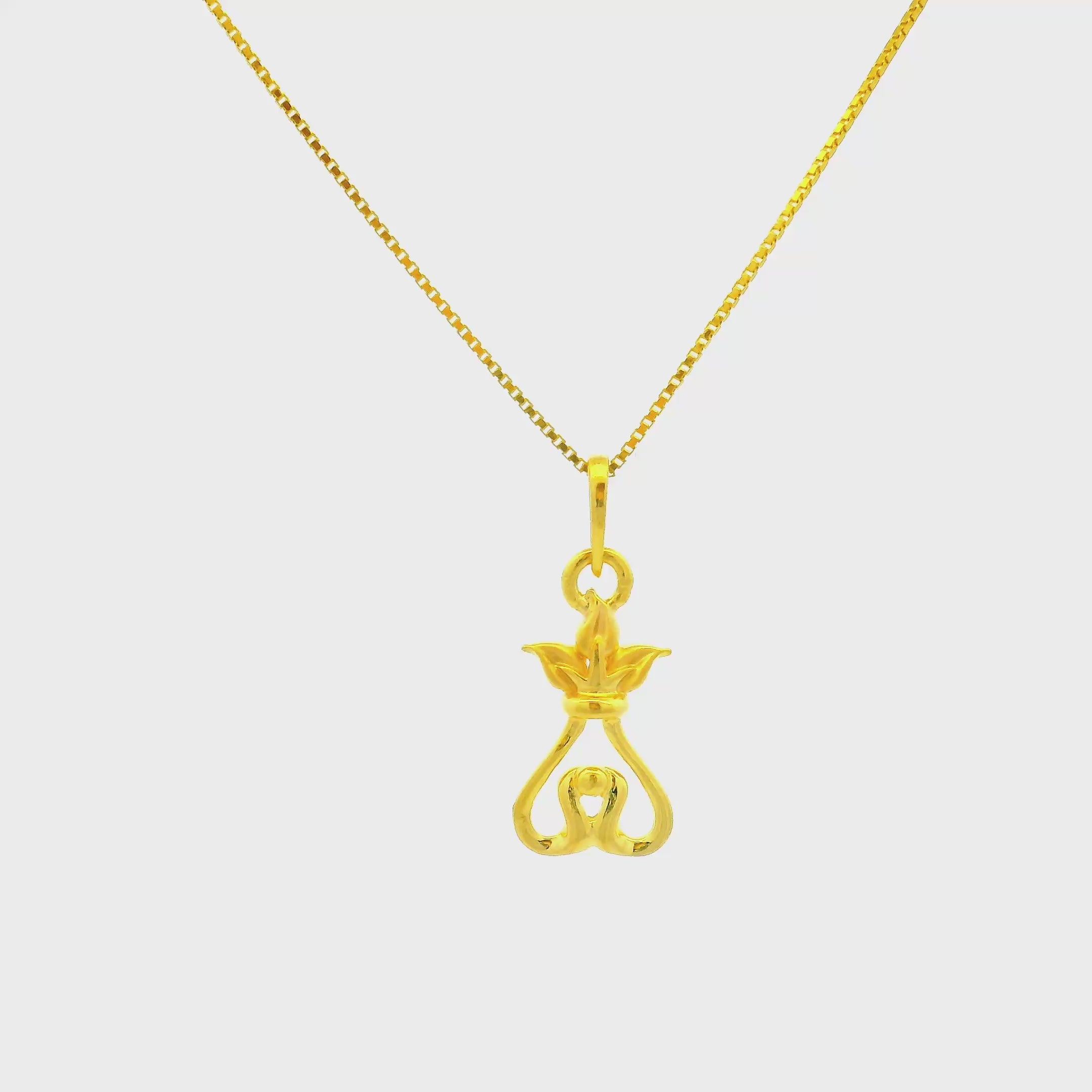 Luxurious Lotus Gold Pendant