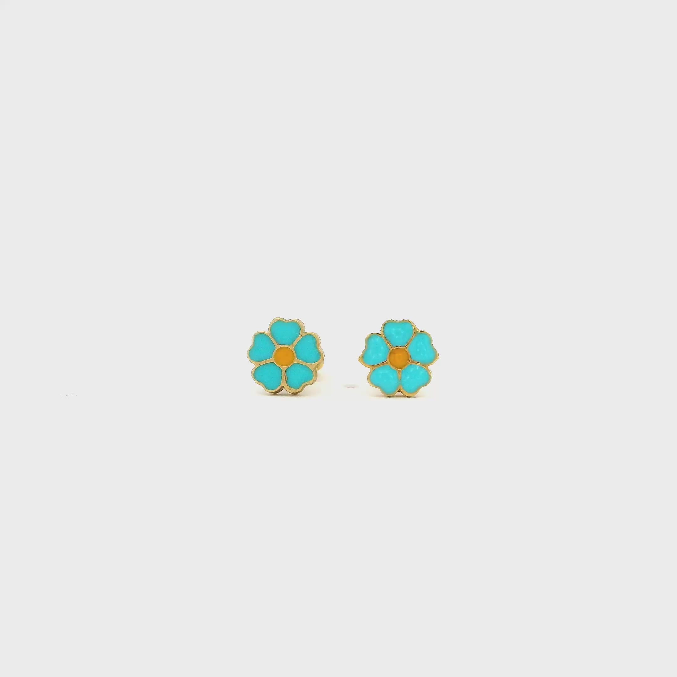 Charming Bloom Gold Earrings for Kids