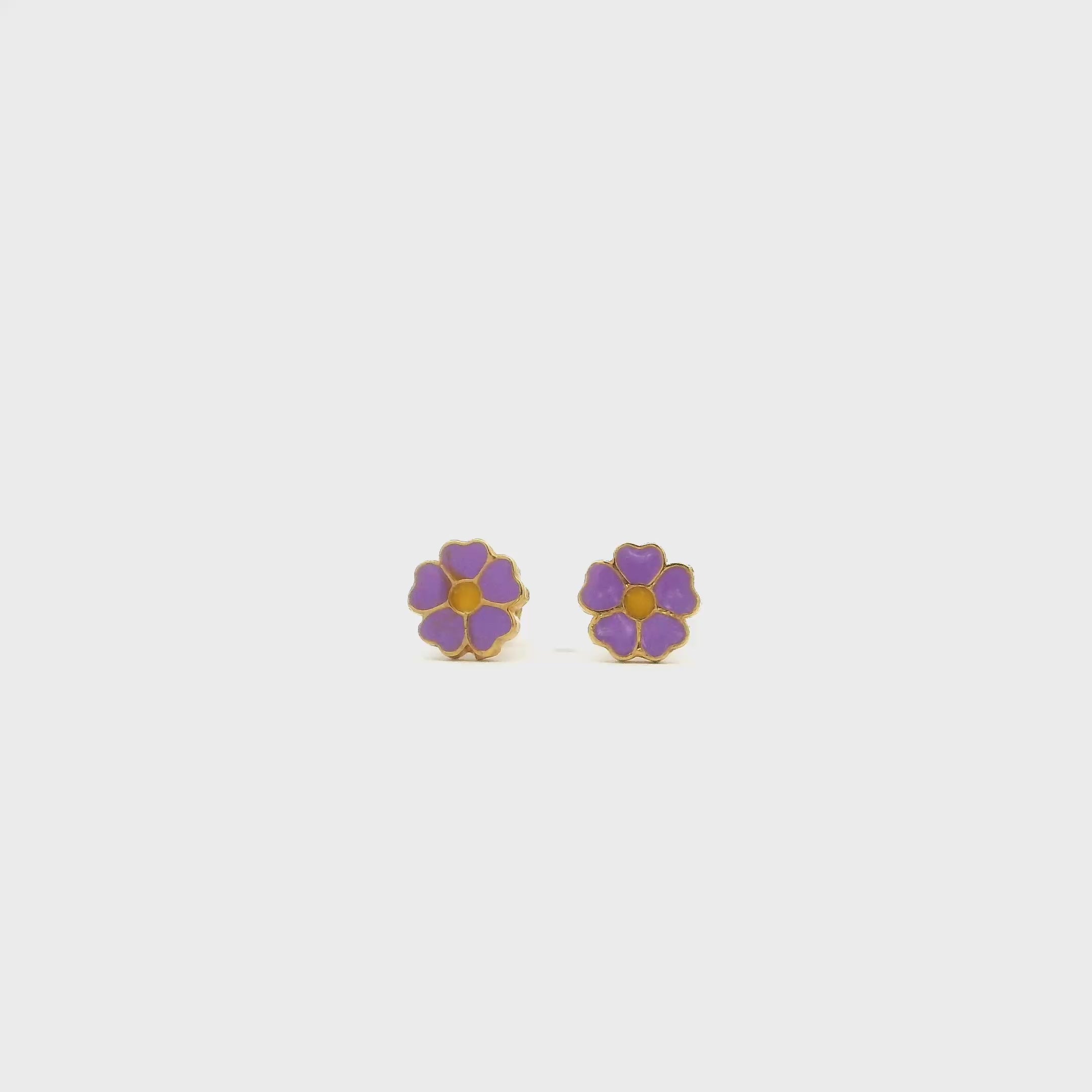 Wonderous Flower Gold Earrings for Kids