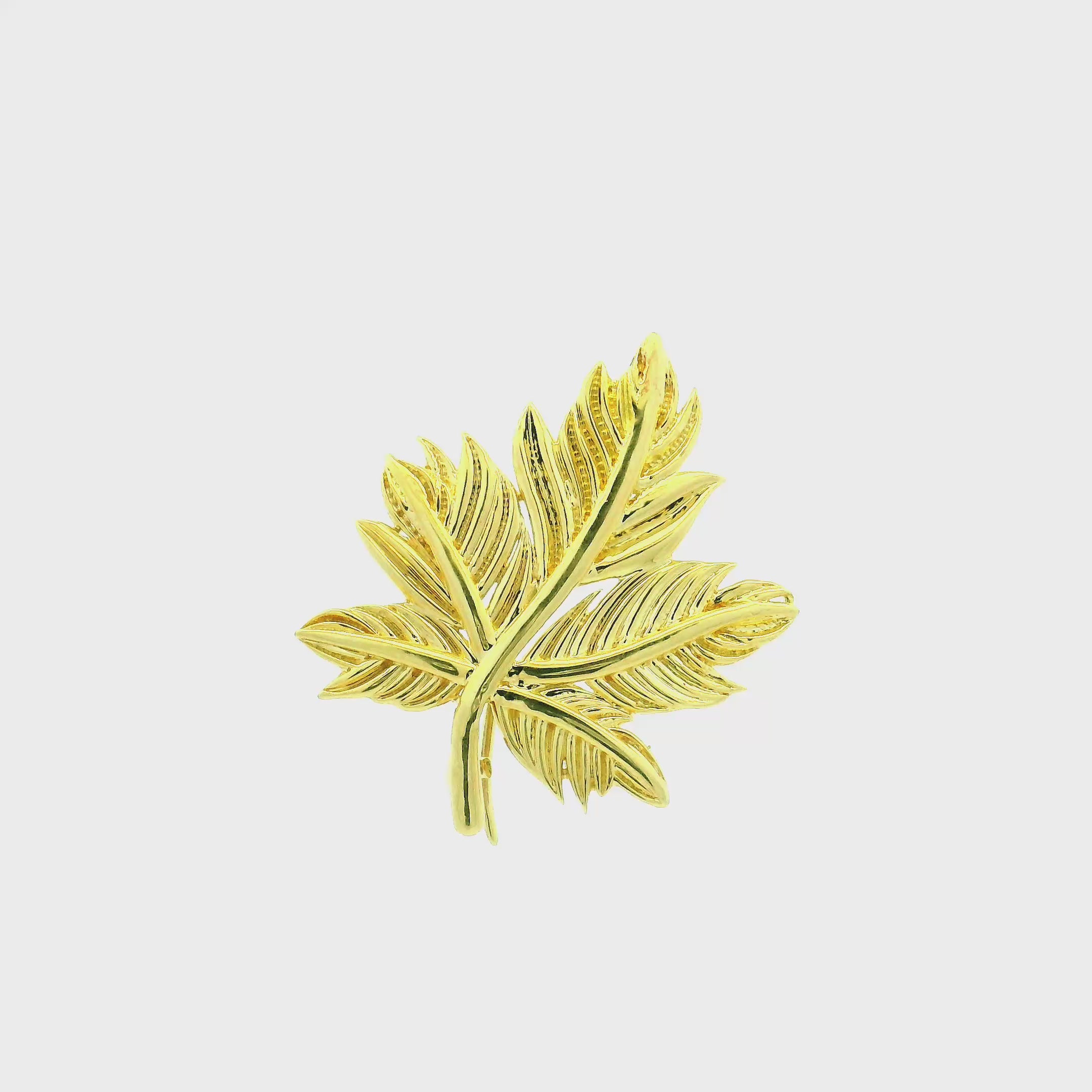 Subtle Leafy Charm Gold Brooch for Men