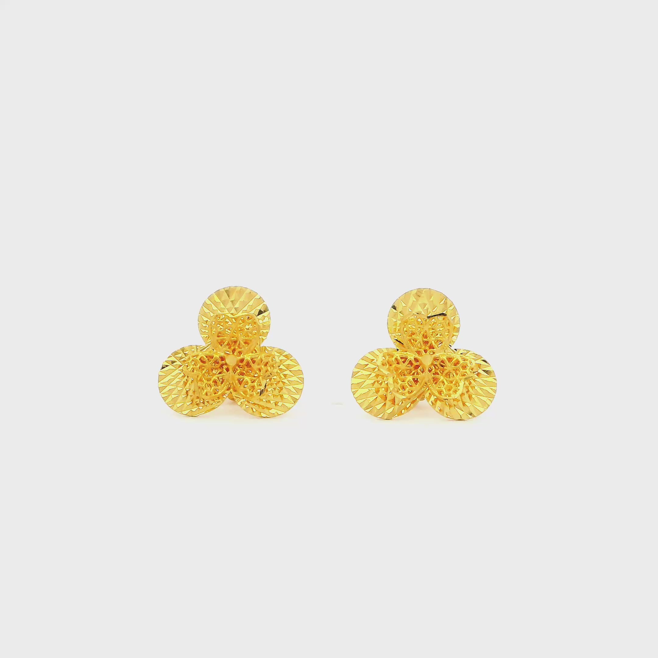 Mystic Clover Gold Studs