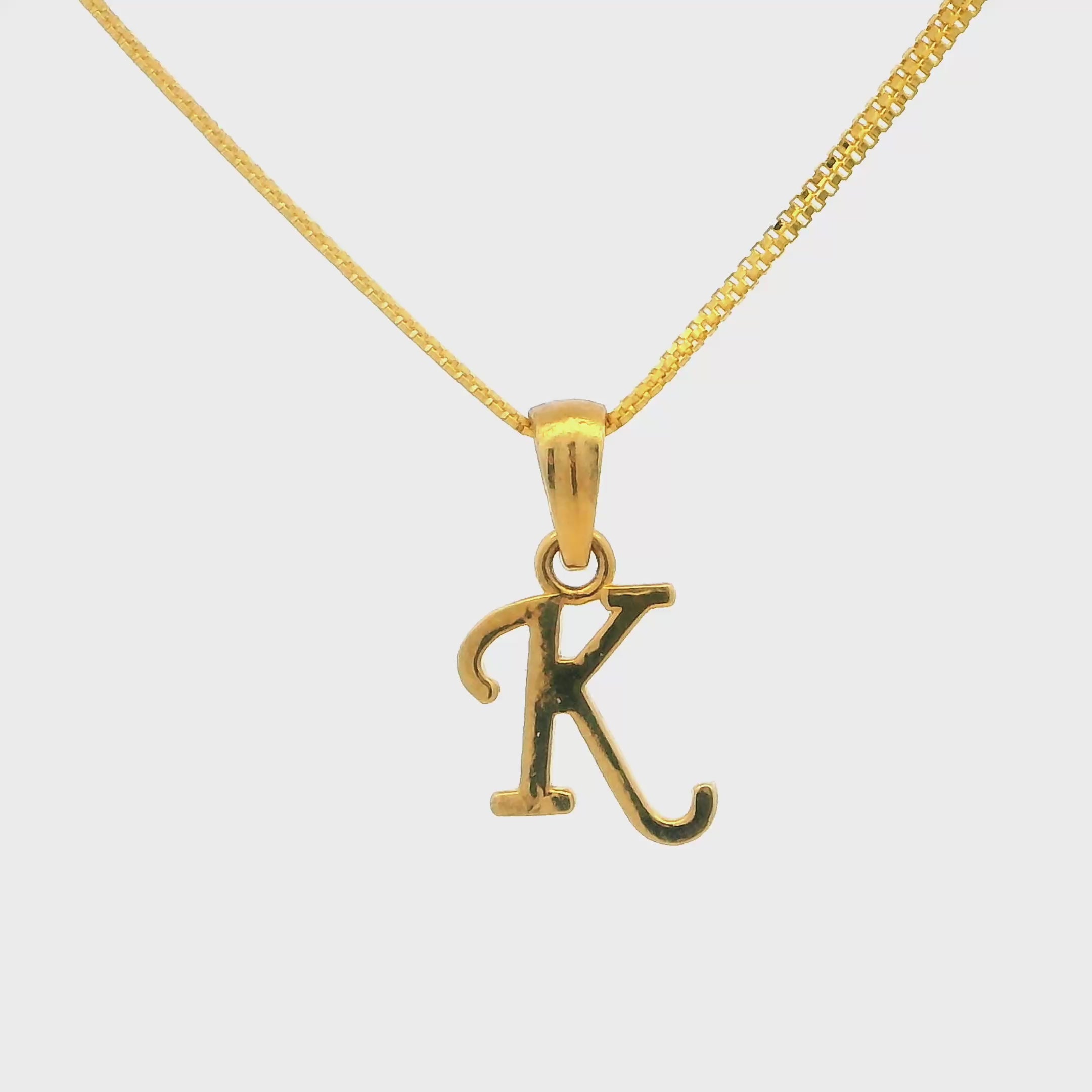 Kind "K" Letter Gold Pendant