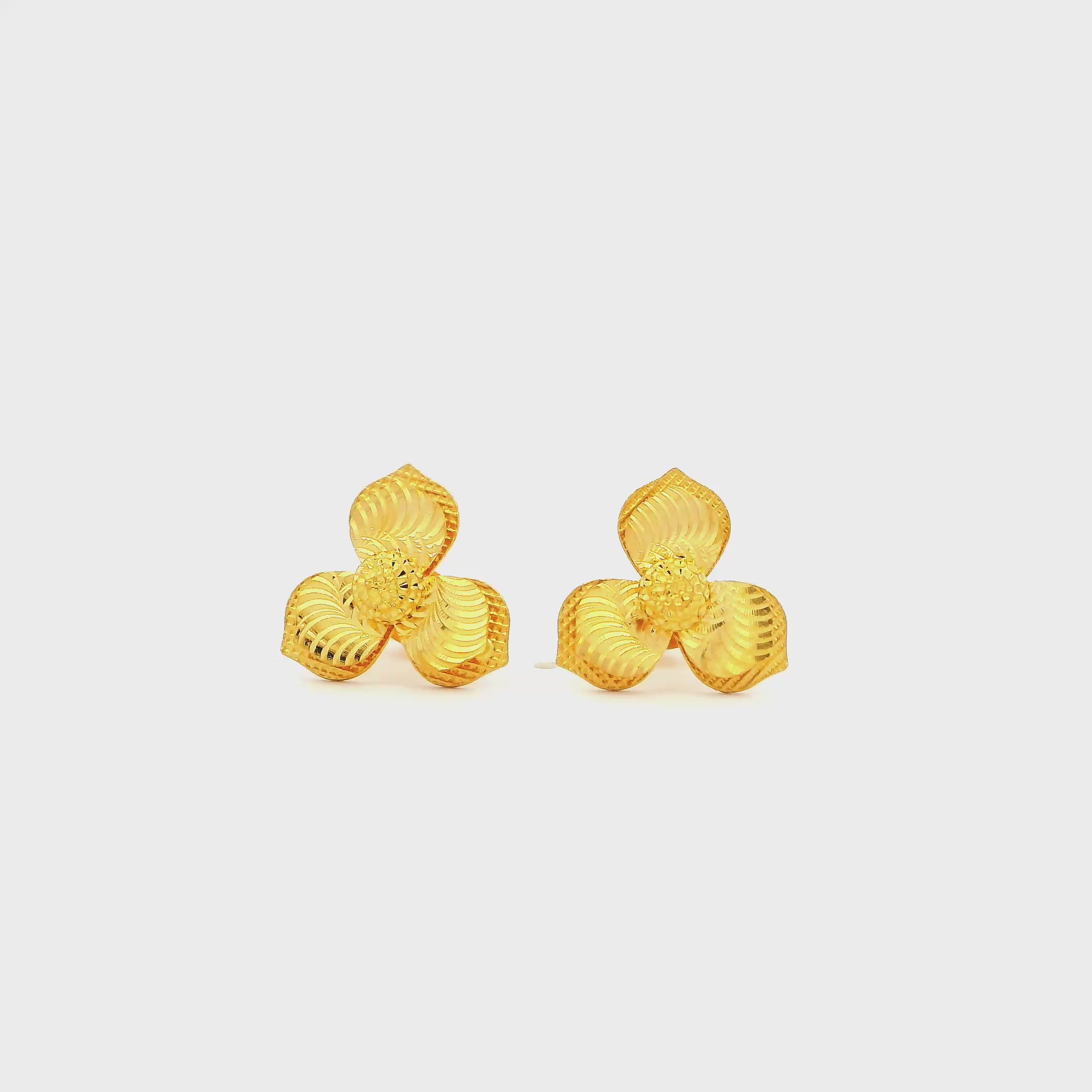 Gleaming Clover Grace Gold Studs for Women