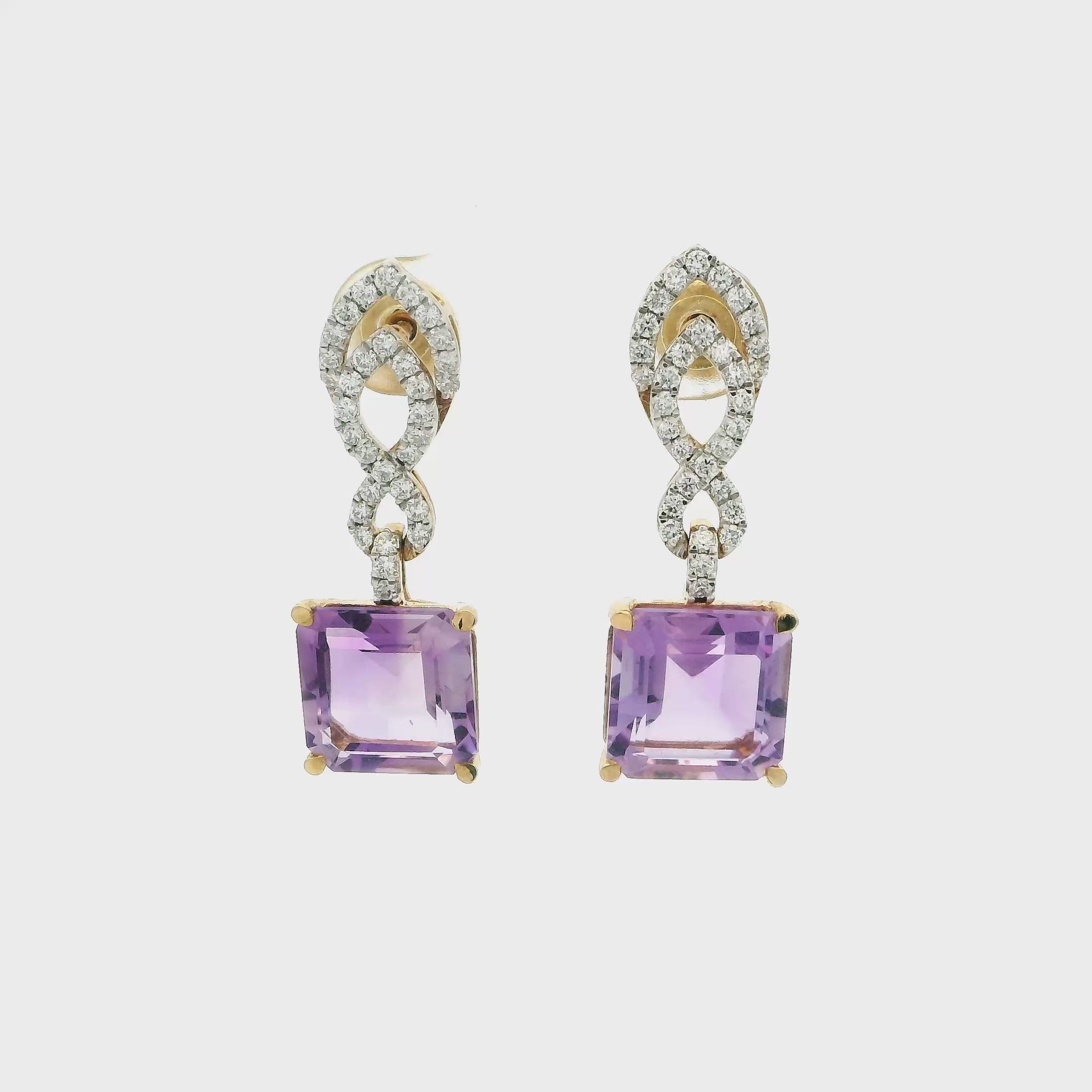 Luxuriant Lavender Lab Grown Diamond Earrings