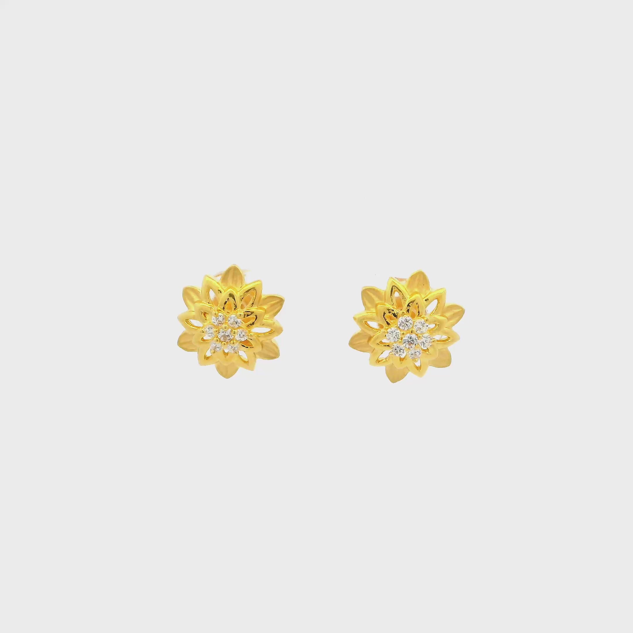 Ravishing Flora Gold Studs