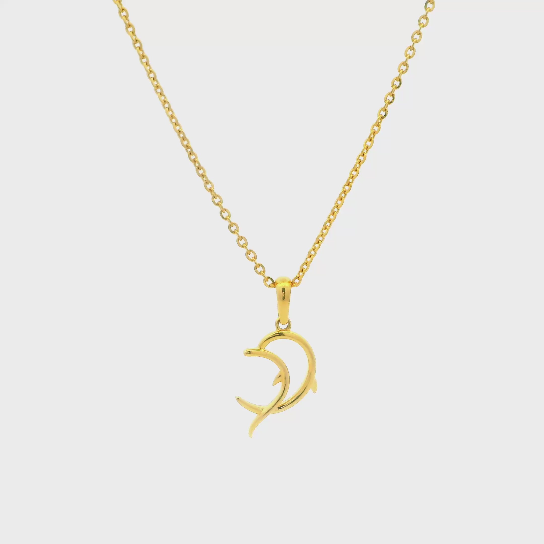 Marvelous Dolphin Gold Pendant for Women