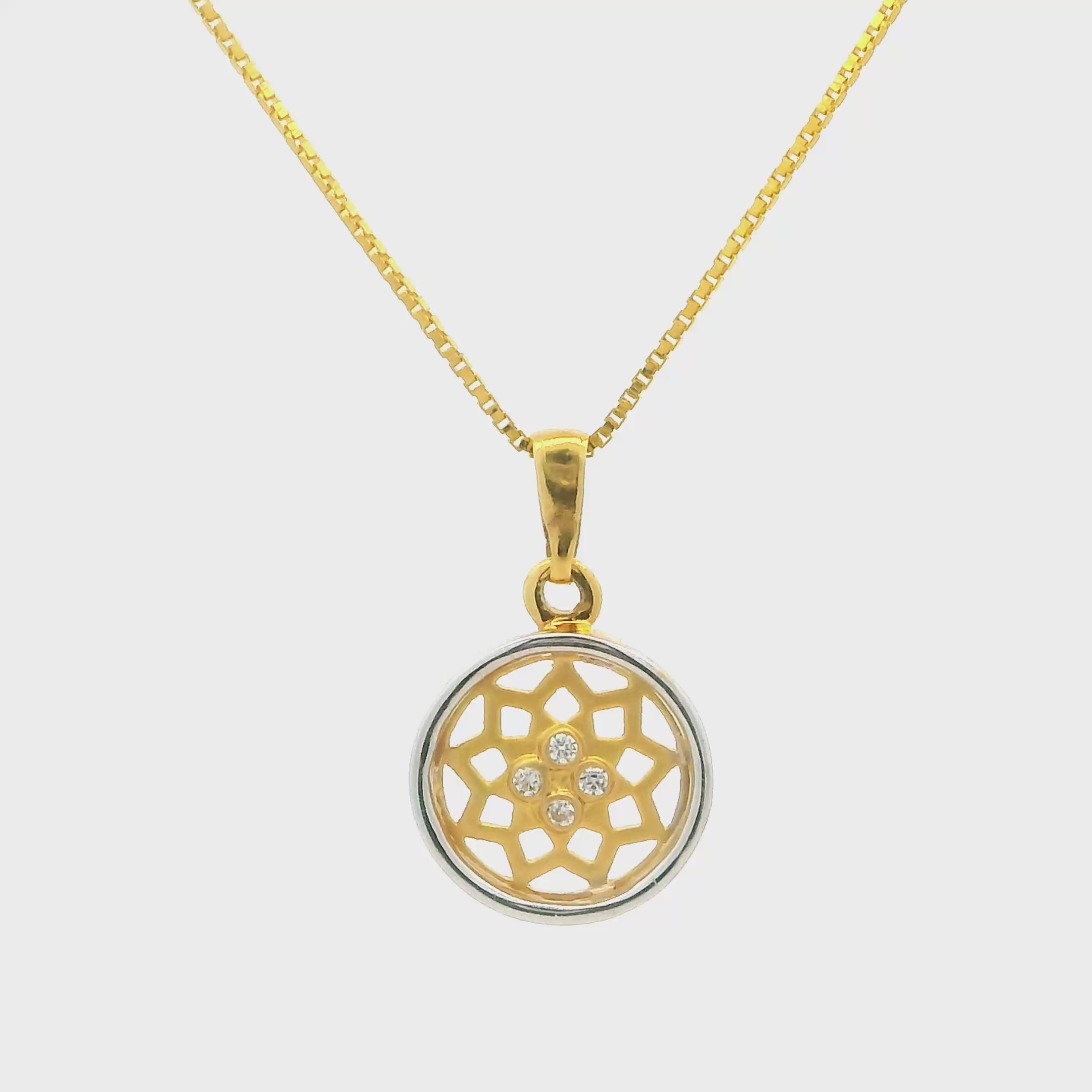 Modern Blossom Elegance Gold Pendant