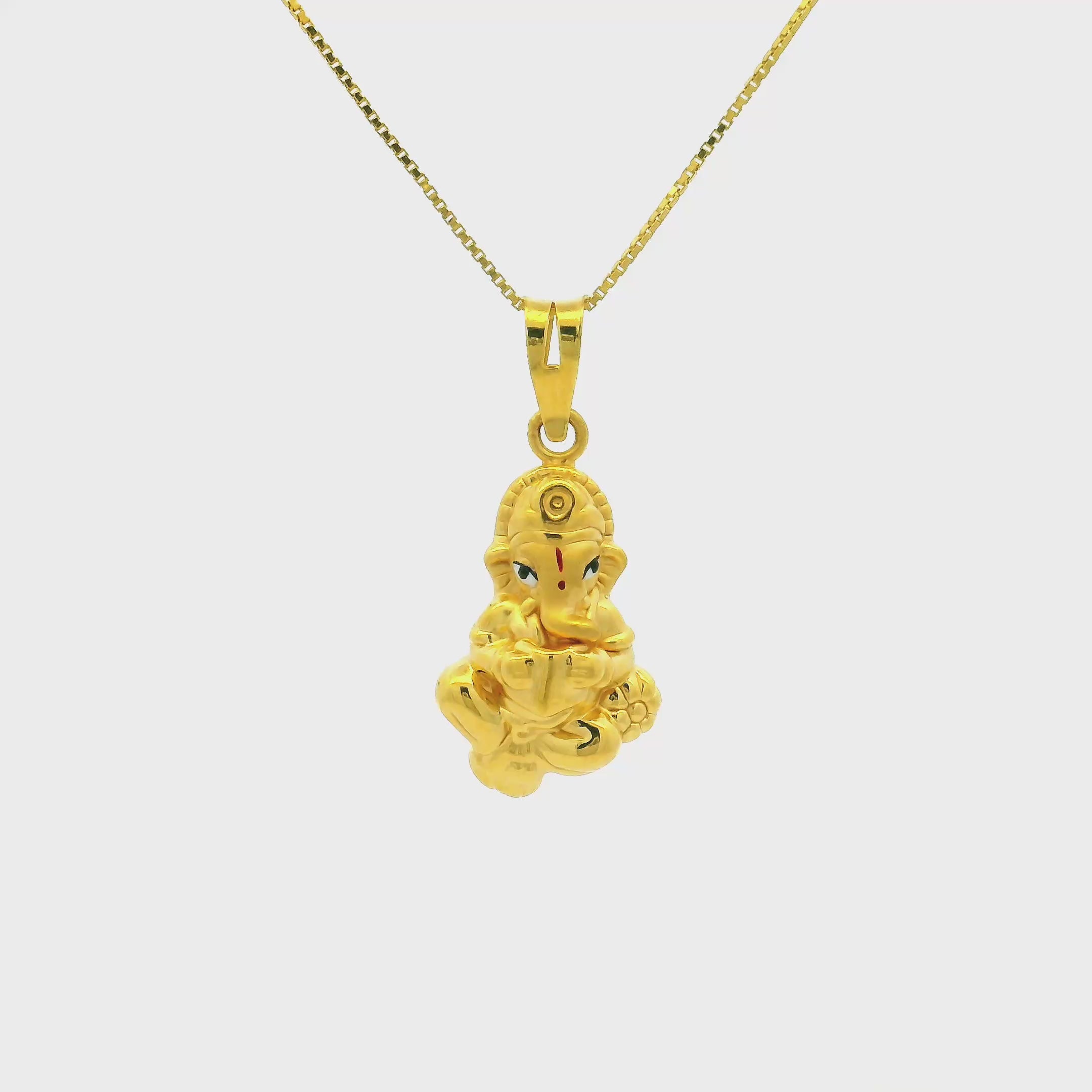 Celestial Ganesh God 22K Gold Pendant