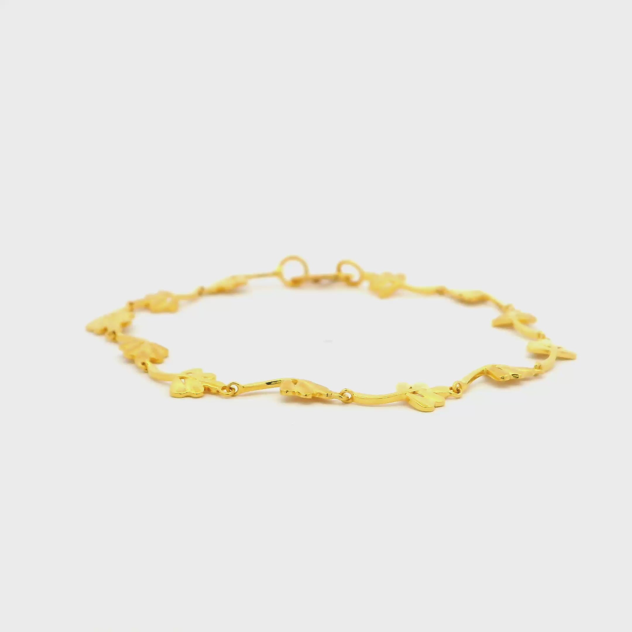 Delicate Petal Grace Gold Bracelet for Women