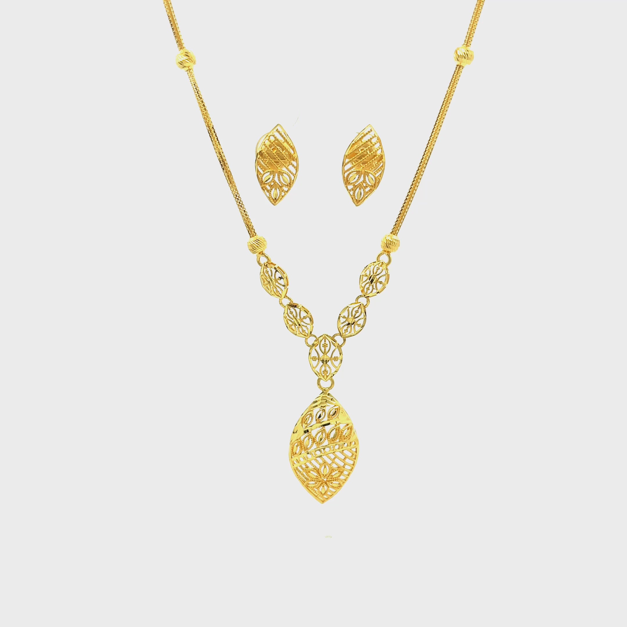 Majestic Sparkle Gold Necklace Set