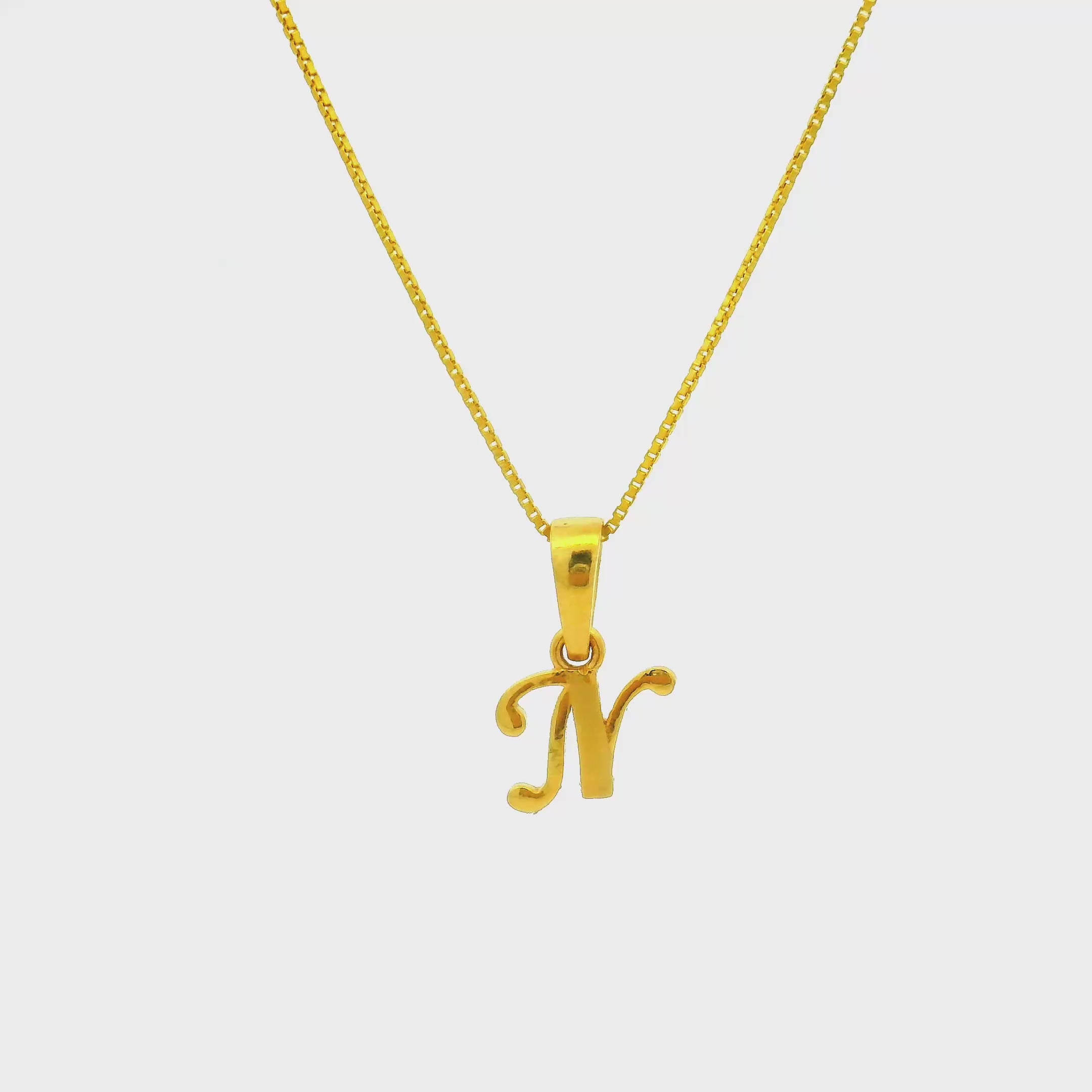 Sparkling N Gold Locket for Kids