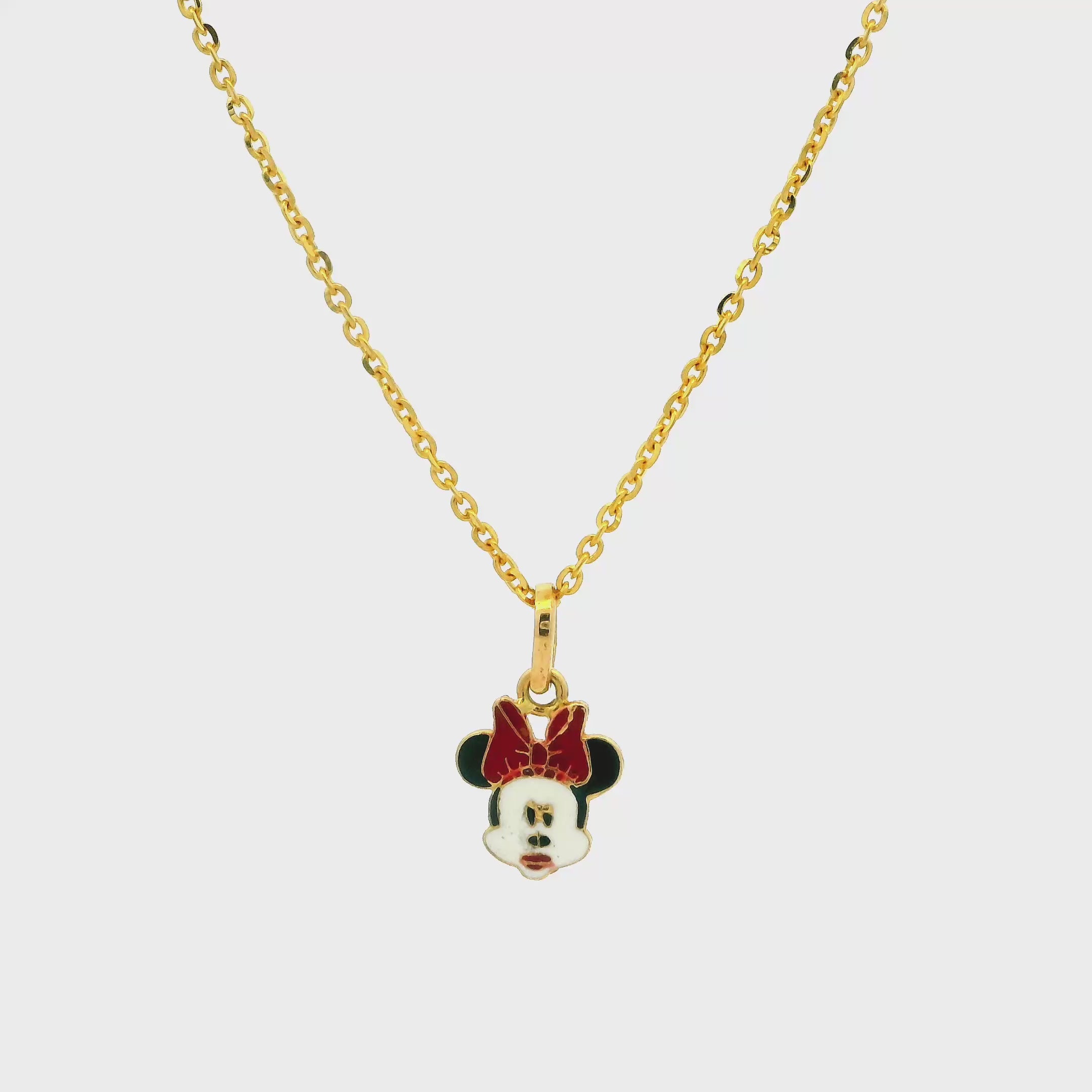 Merry Minnie Mouse 18K Kids Gold Locket