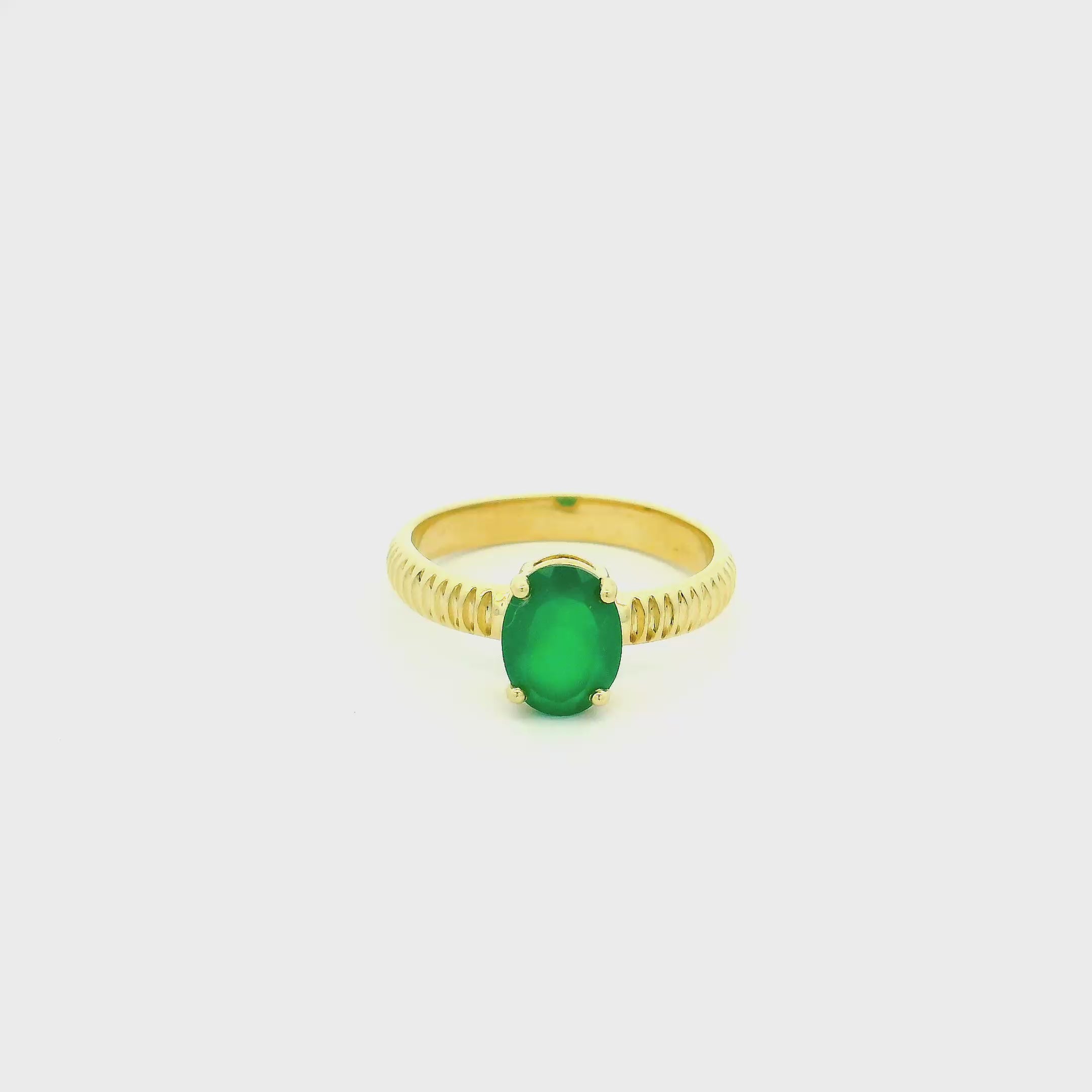 Emerald Shine Gold Ring