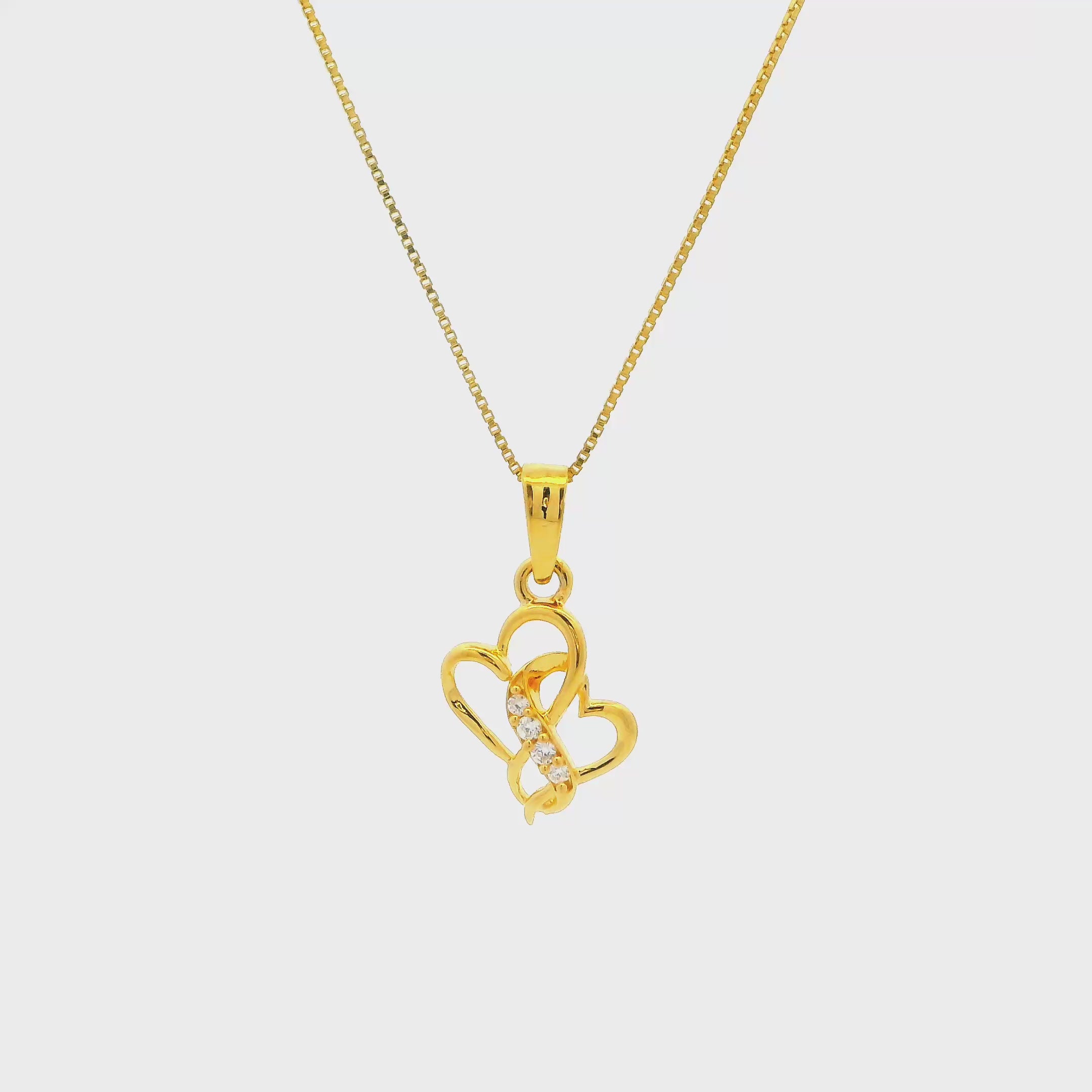 Heart in Heart Gold Pendant