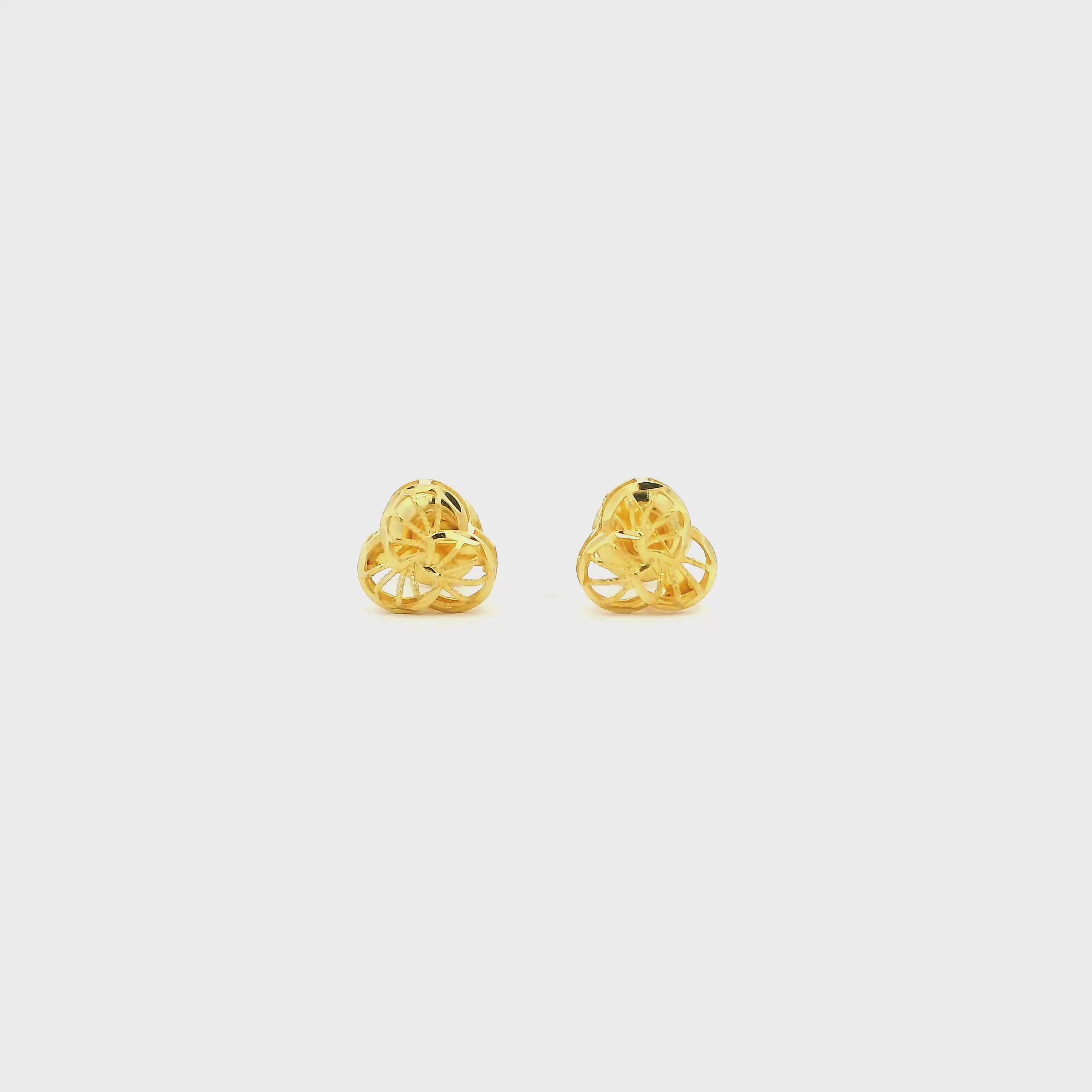 Charming Flower Gold Earrings for Kids