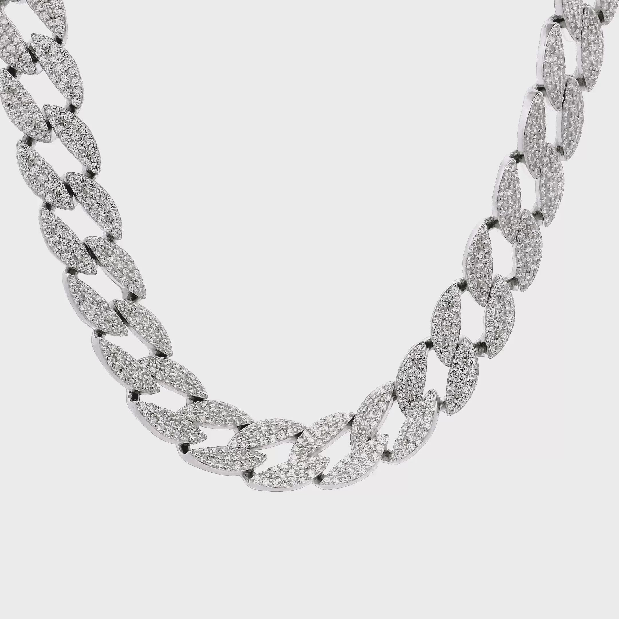 Robust Shimmer Silver Chain for Men