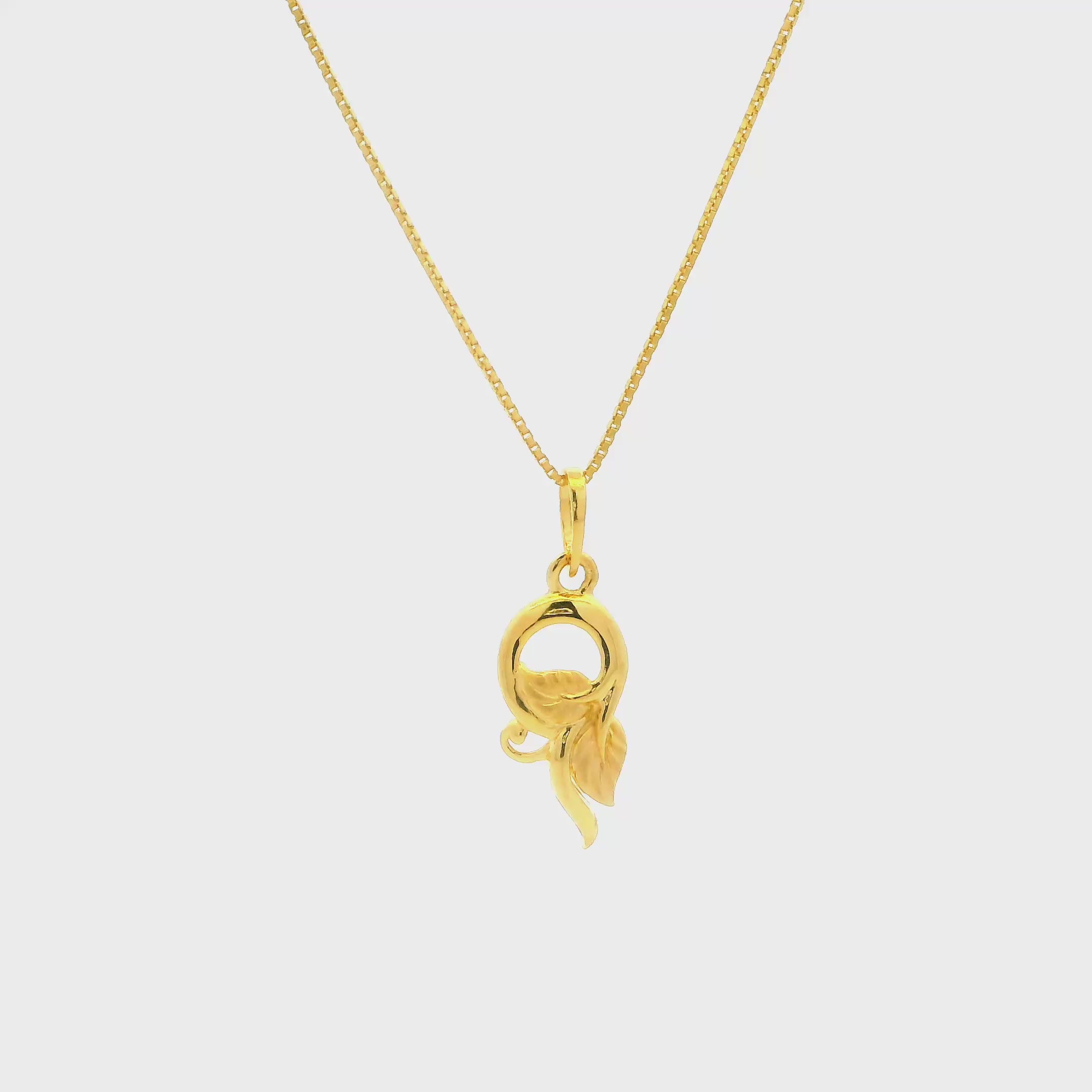 Marquise Leaf Gold Pendant