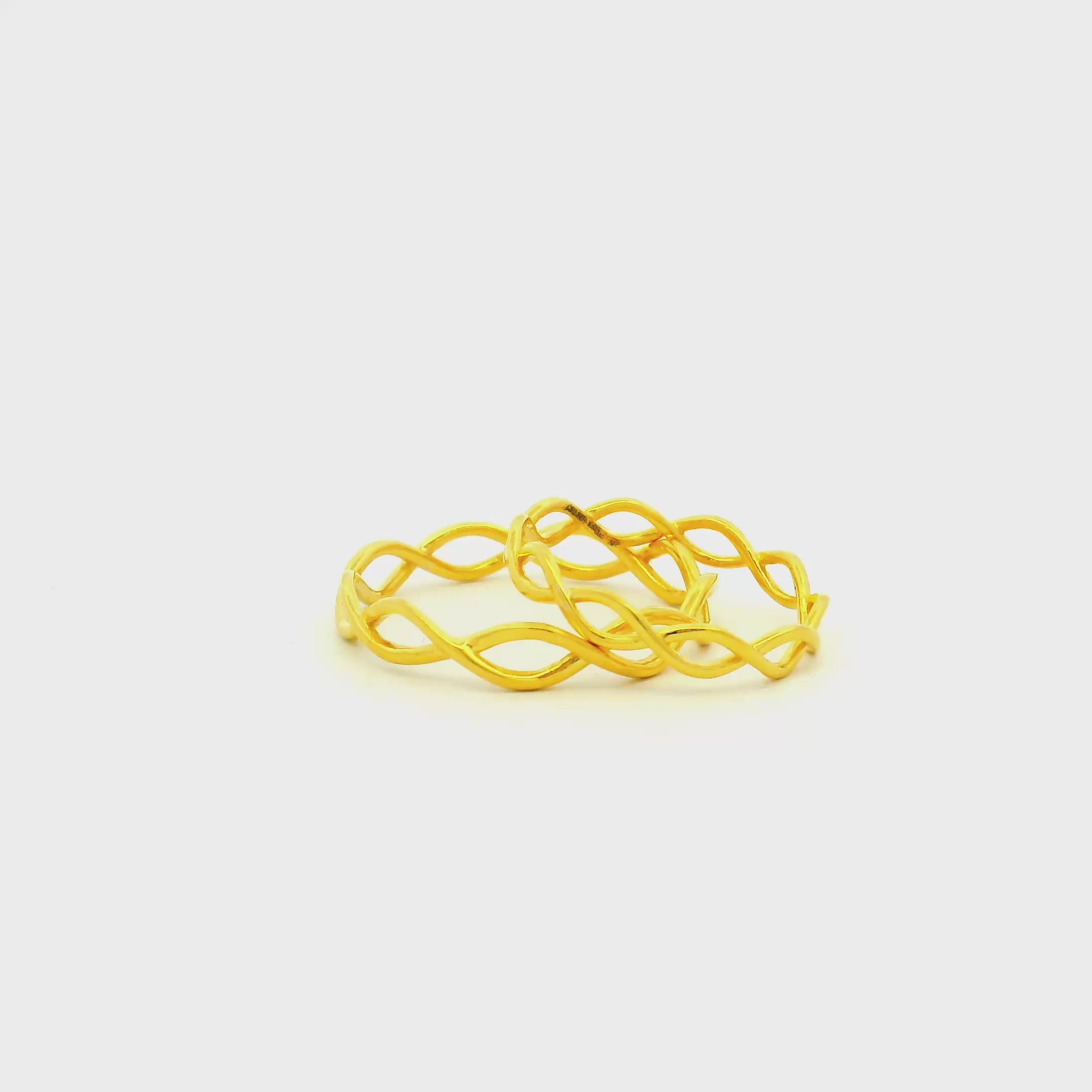 Modern Love Gold Couple Band Rings