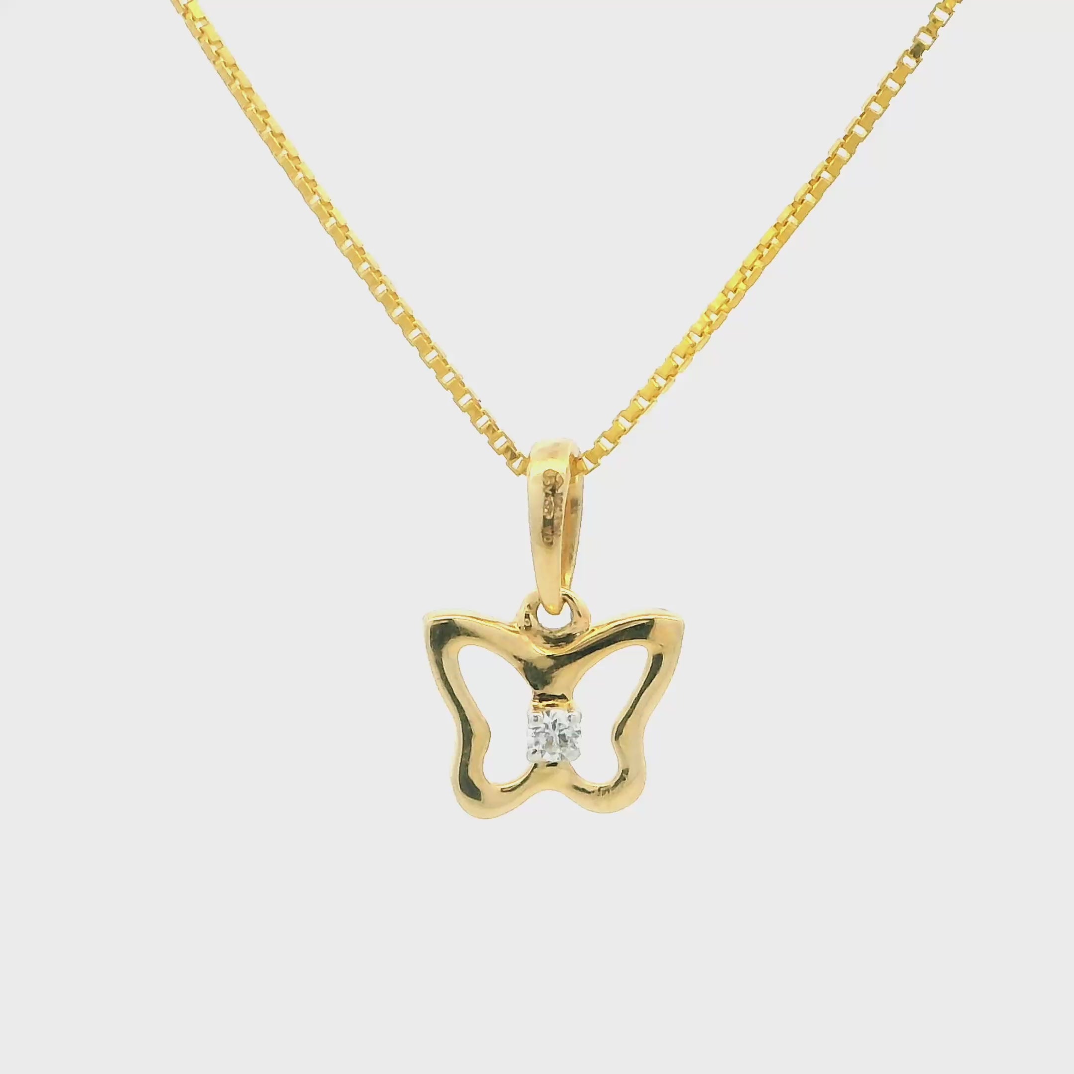 Charming Wings Of Elegance Gold Pendant