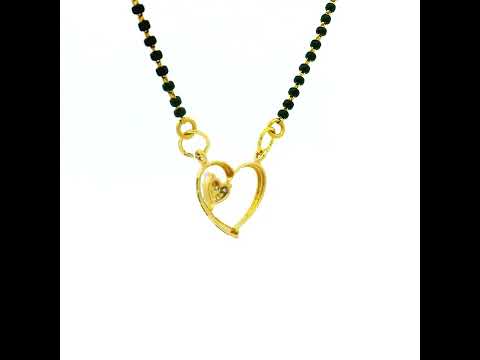 Minimalistic Elegant Heart Shape 18K Gold Mangalsutra Pendant