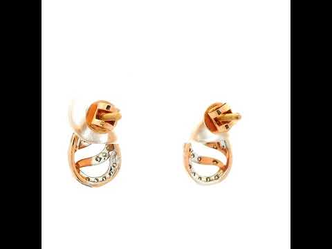 Contemporary Paisley 14K Rose Gold Studs For Elegant Touch