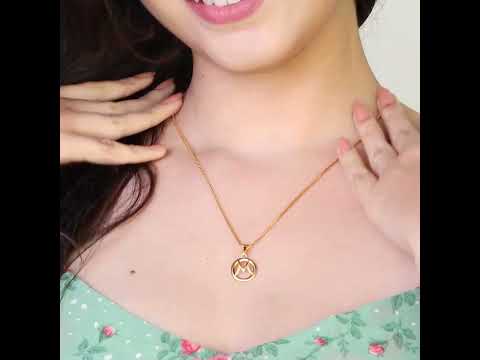 Stylish "M" Alphabet Gold Pendant