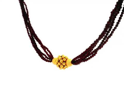 Royal Maroon Elegance Gold Mala