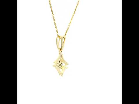 Modern Radiance 9K Diamond Pendant