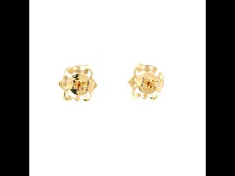 9k Golden Bloom Diamond Studs