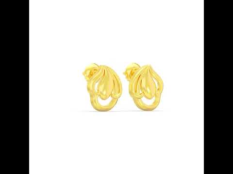 Petal Gleam 22K Gold Studs